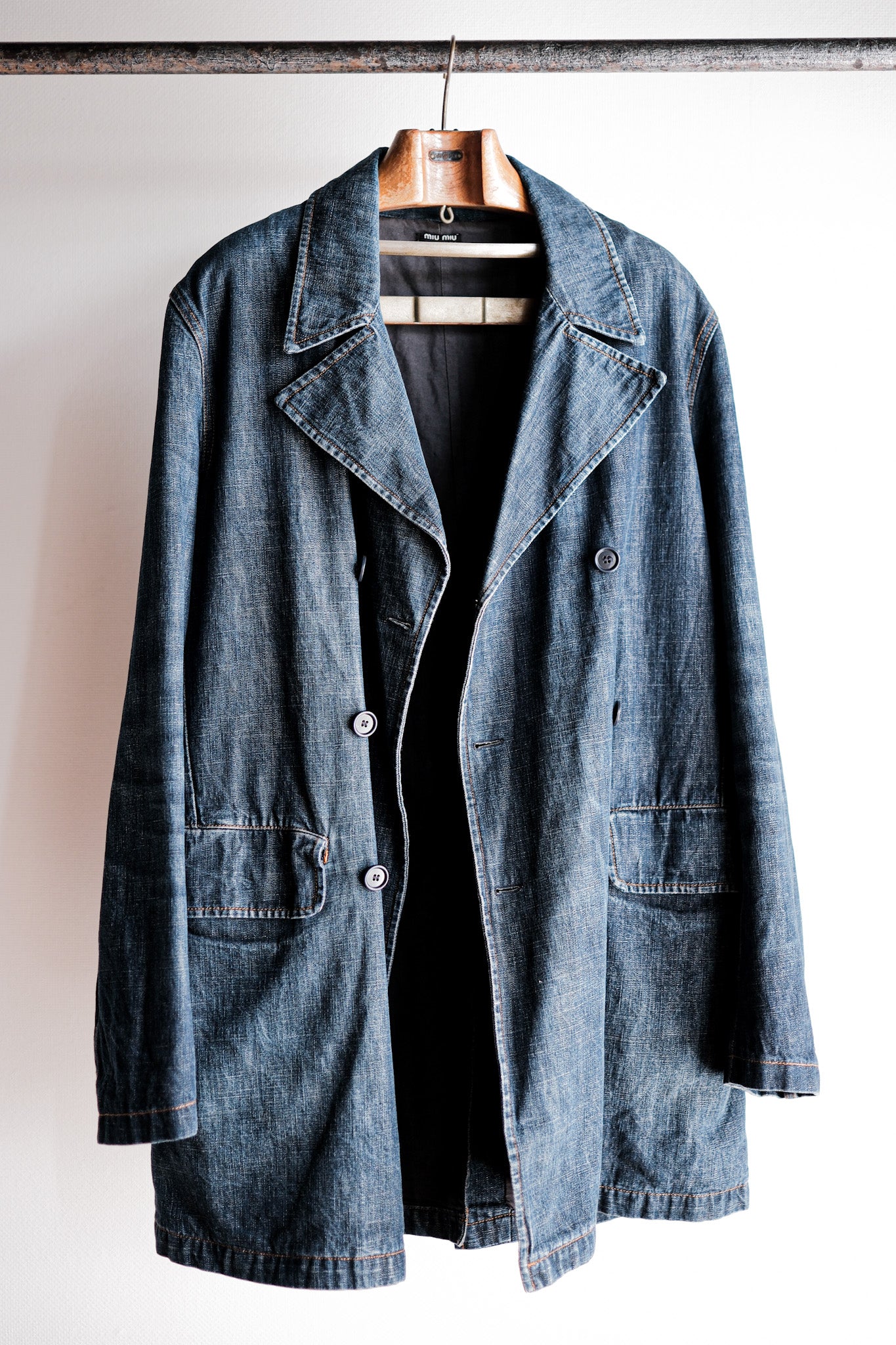【~00’s】Old miu miu Double Breasted Denim Coat