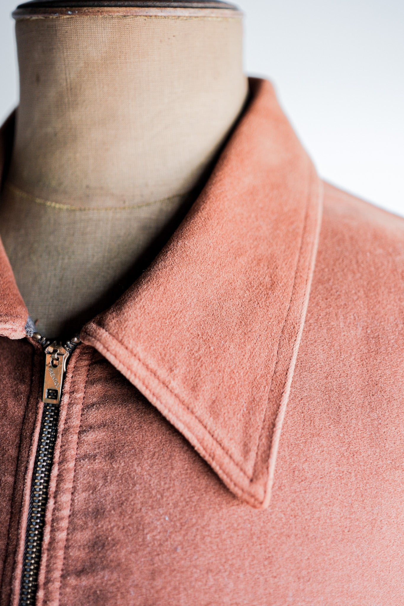 【~40’s】French Vintage Brown Moleskin Cyclist Jacket