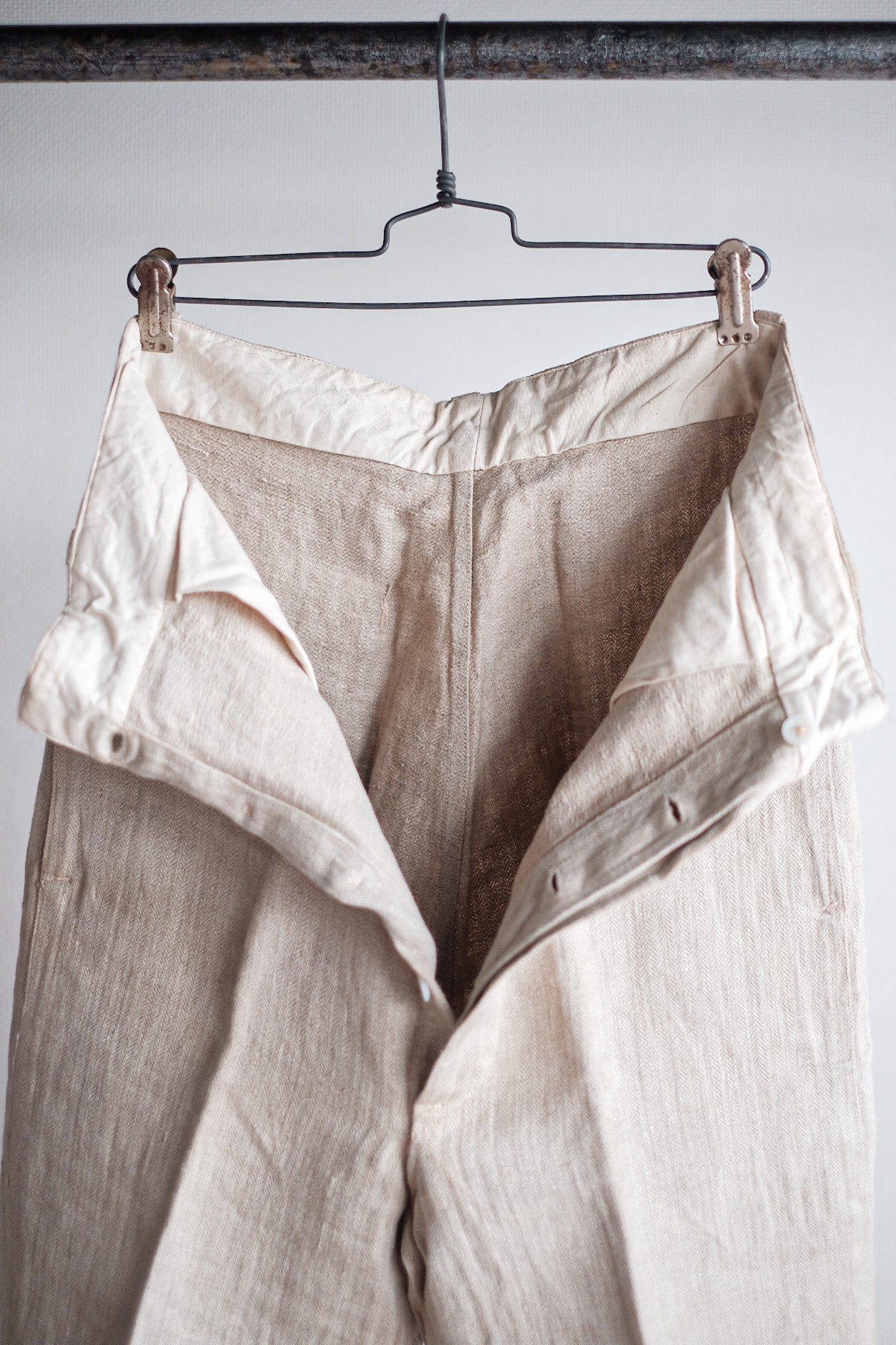 【~40’s】German Vintage HBT Linen Trousers