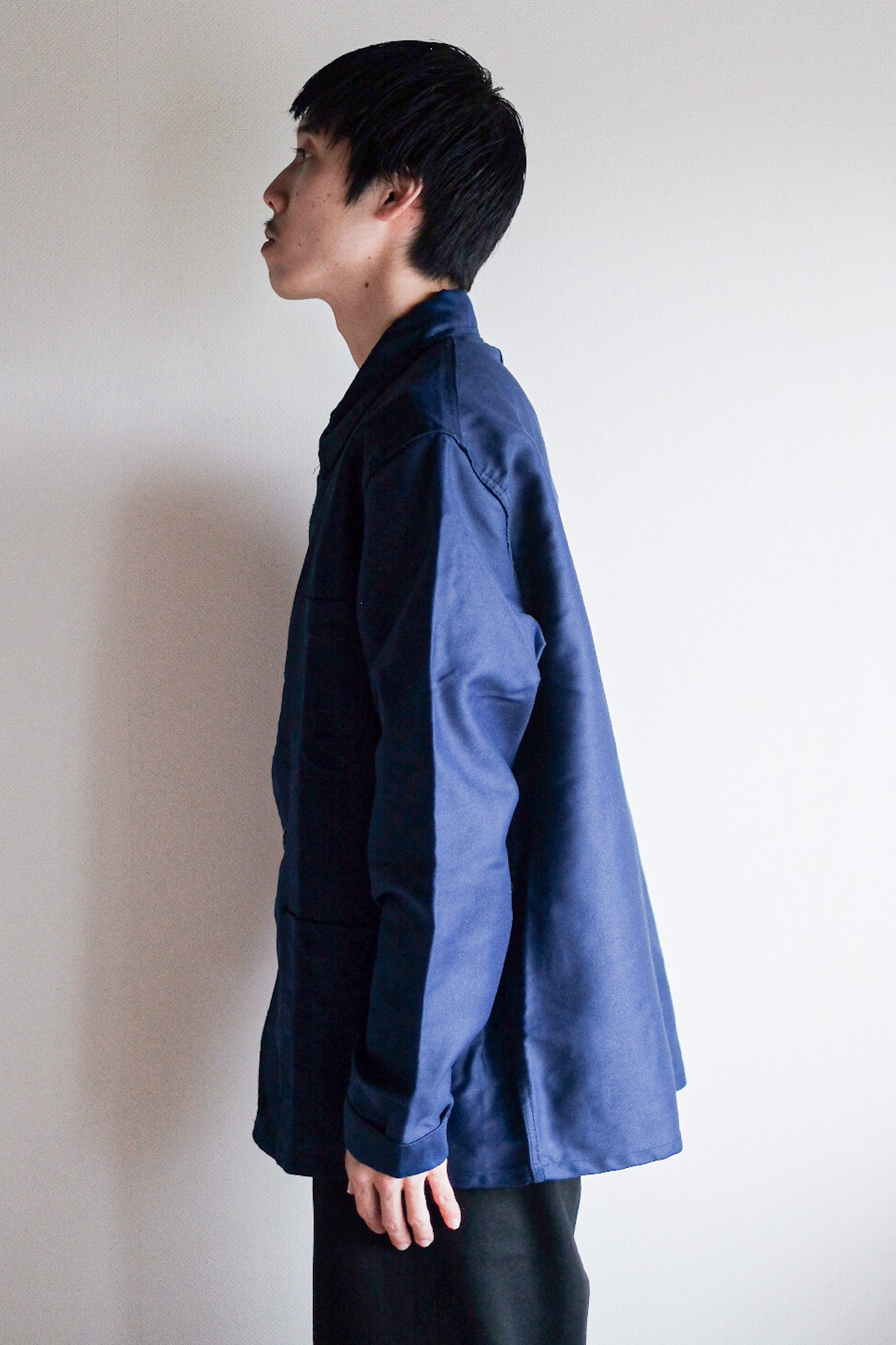 【~60's】French Vintage Blue Moleskin Work Jacket "Dead Stock"