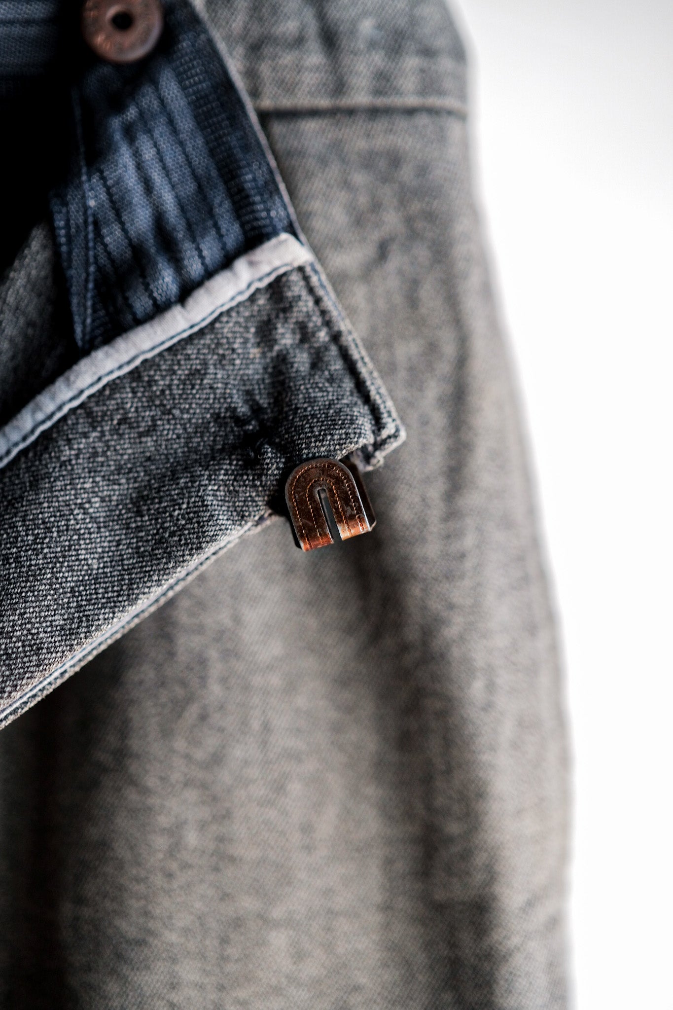 【~40's】French Vintage Black Chambray Work Pants