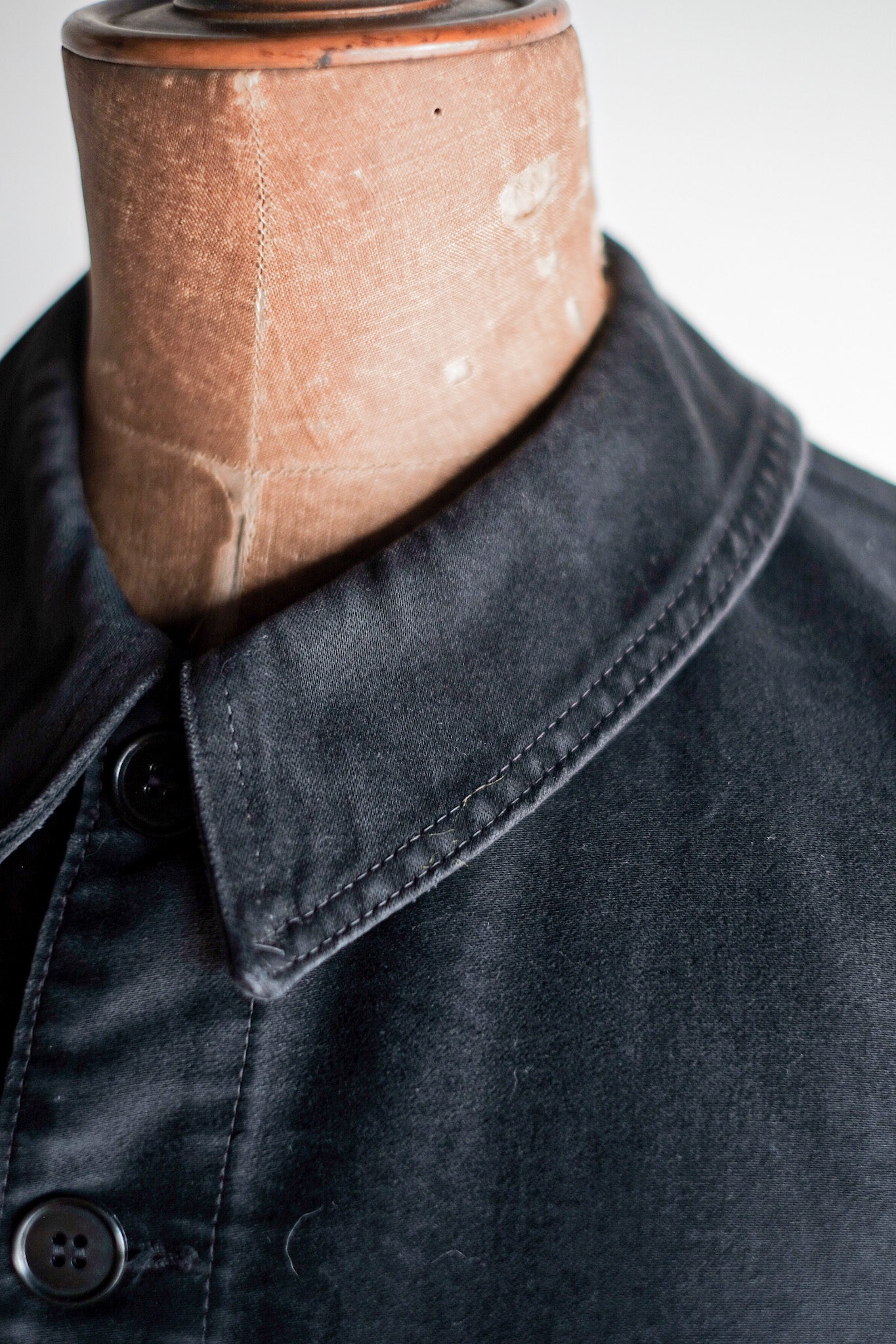 【~50's】French Vintage Black Moleskin Work Jacket