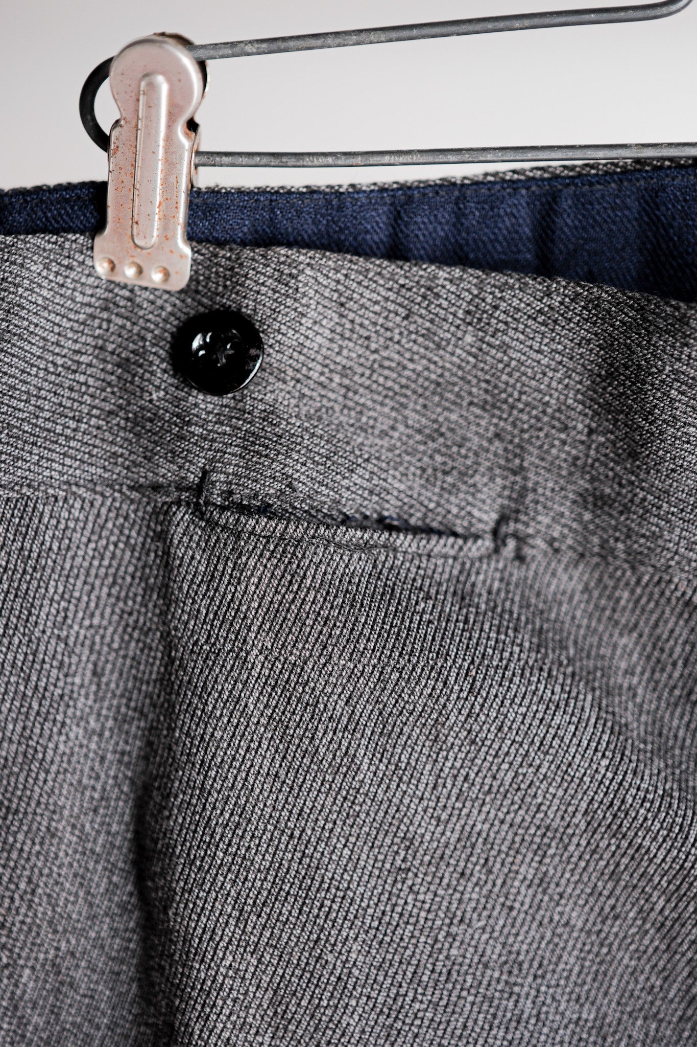 【~30's】French Vintage Salt & Pepper Cotton Twill Work Pants "Dead Stock"