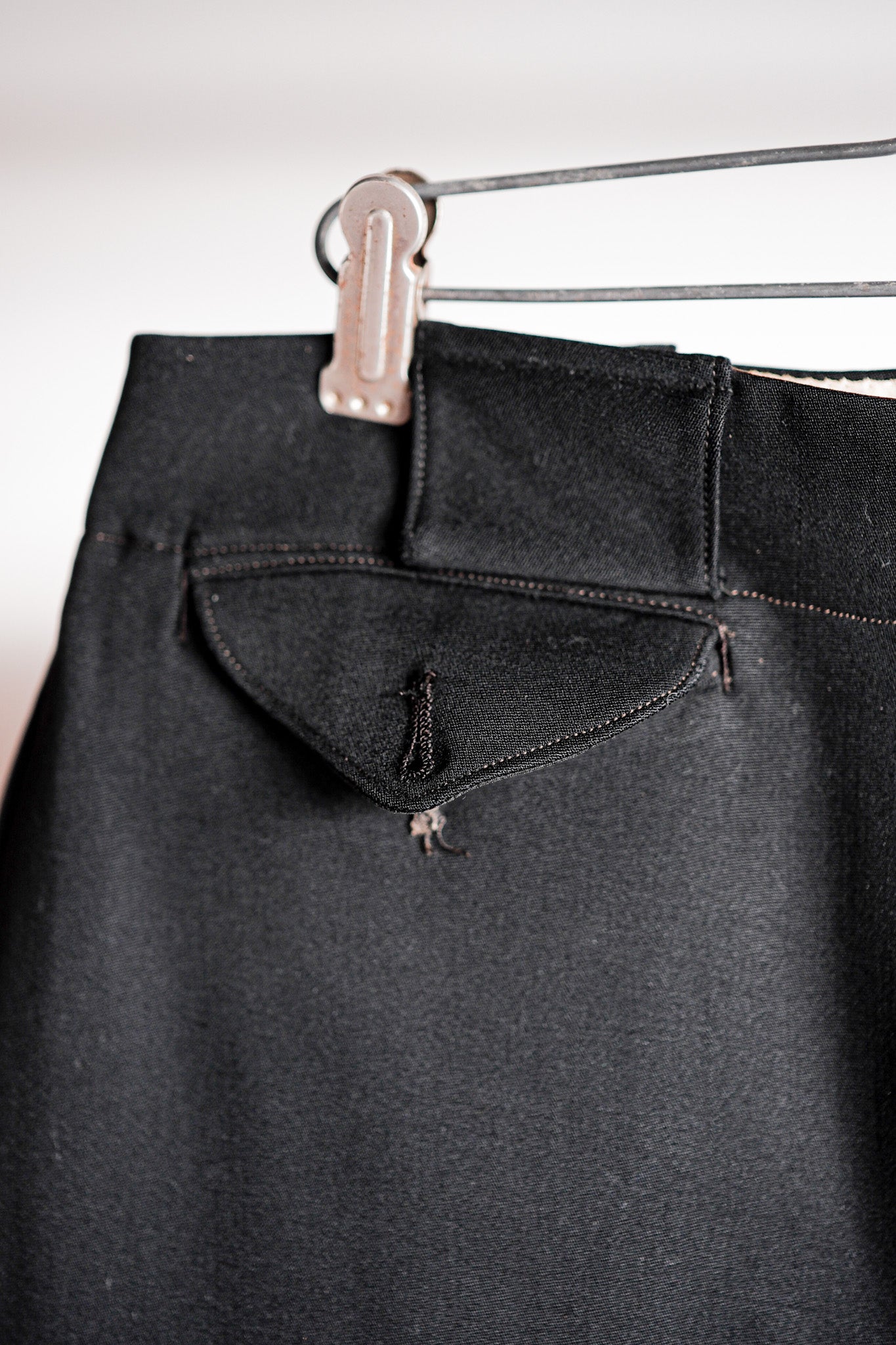 【~40's】French Vintage Black Wool Trousers
