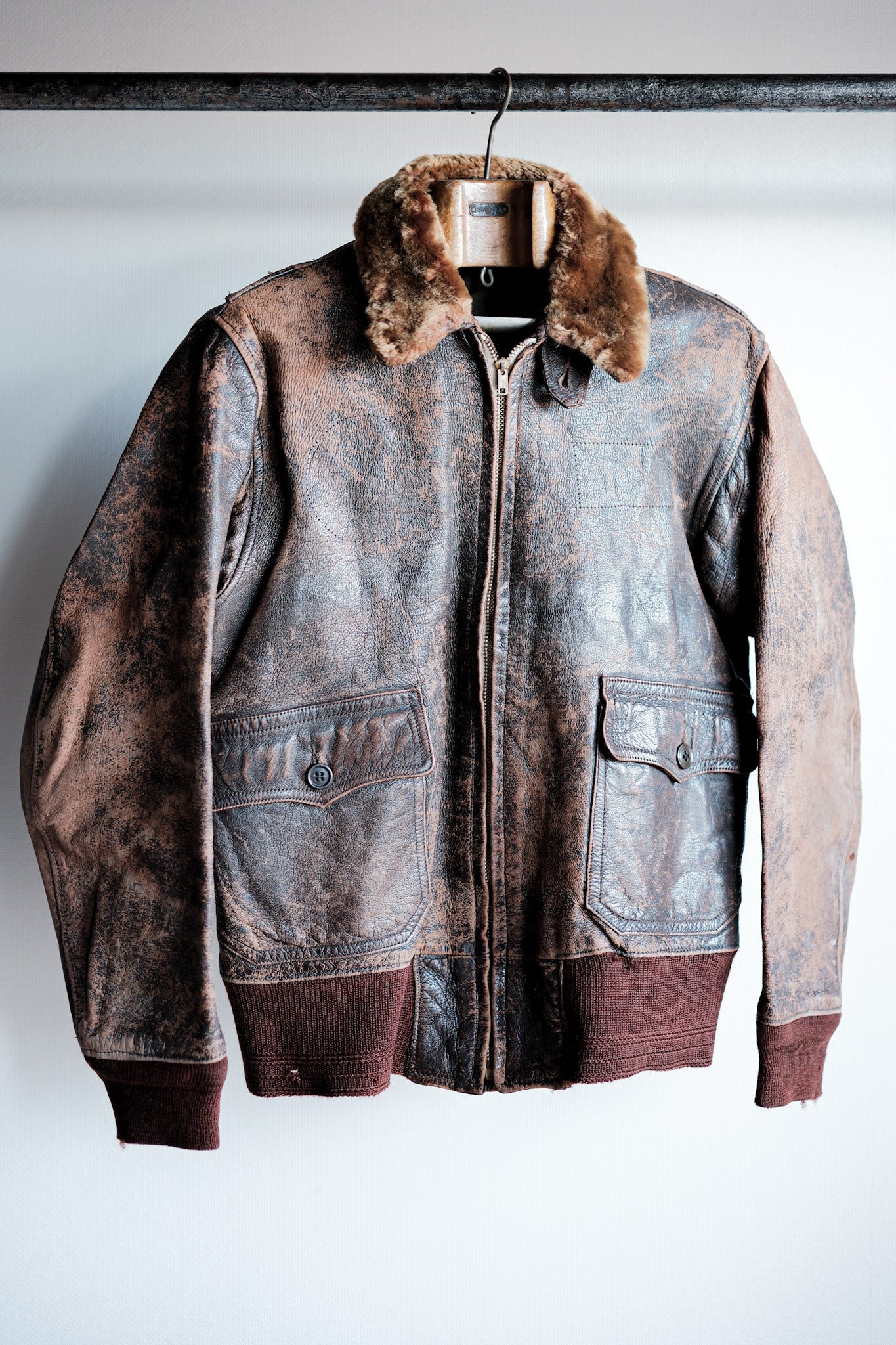 【~40's】U.S.NAVY M-422A Leather Flight Jacket