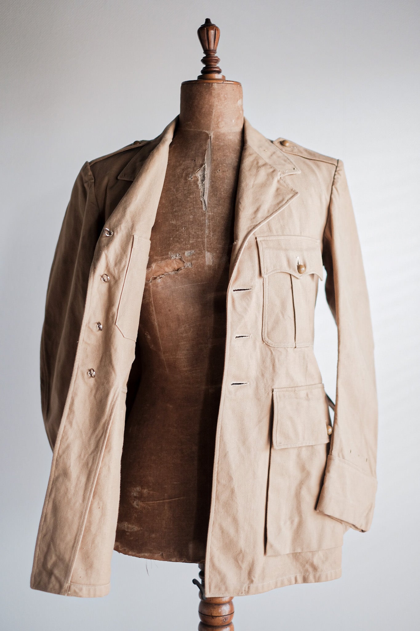 【~50's】French Vintage Cotton Linen Chino Jacket "Garally Lafayette" "Dead Stock"