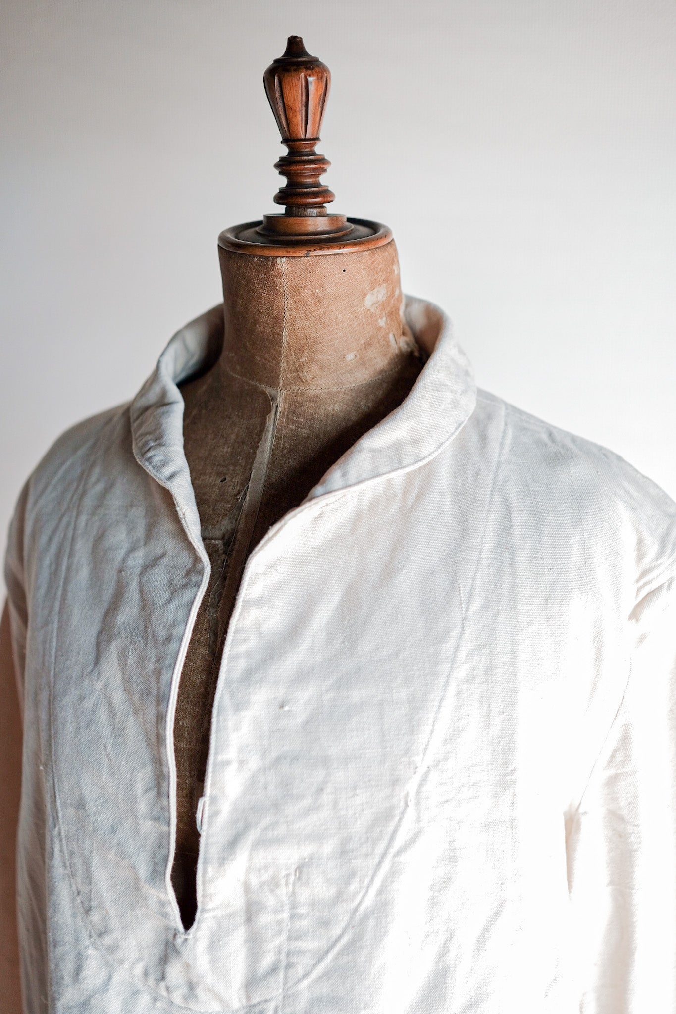 【~30's】French Navy Linen Sailor Smock "Dead Stock"