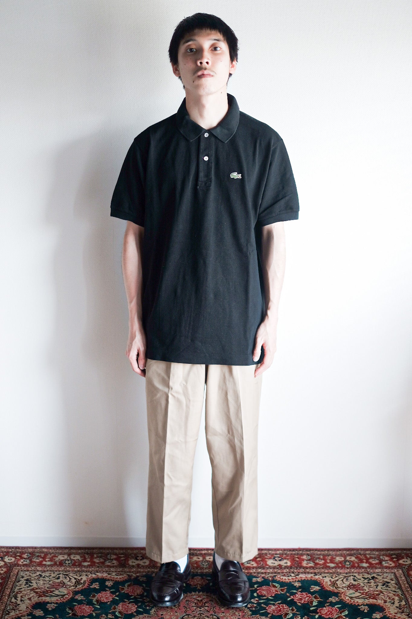 【~80's】CHEMISE LACOSTE S/S Polo Shirt Size.5 "Black"