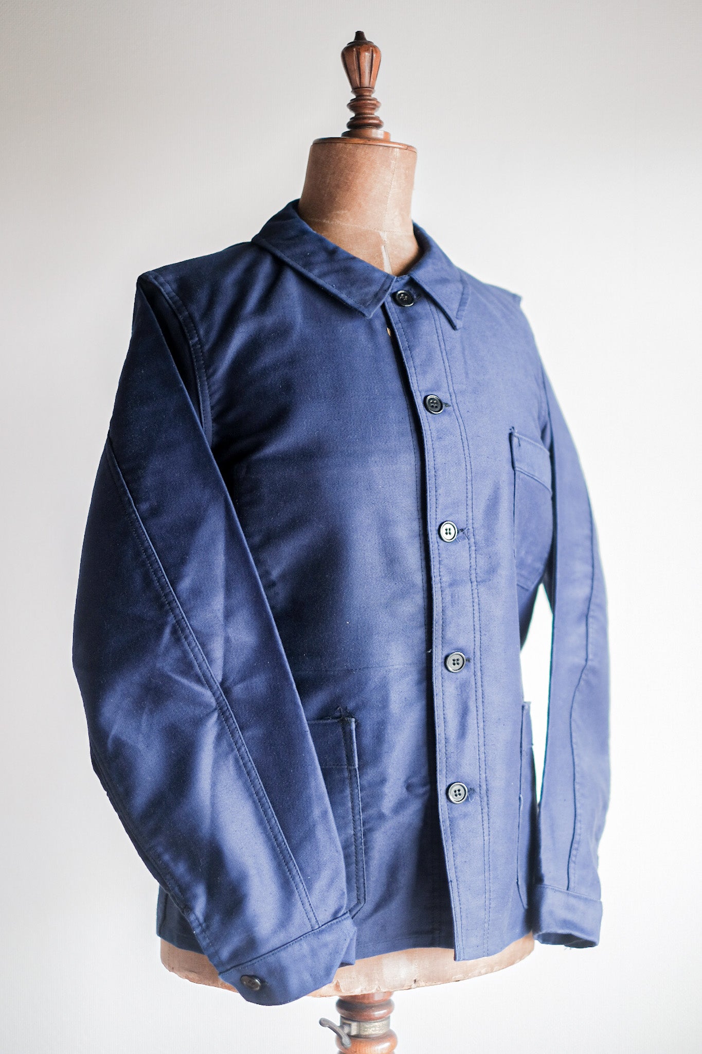 【~40's】French Vintage Blue Moleskin Work Jacket "Dead Stock"