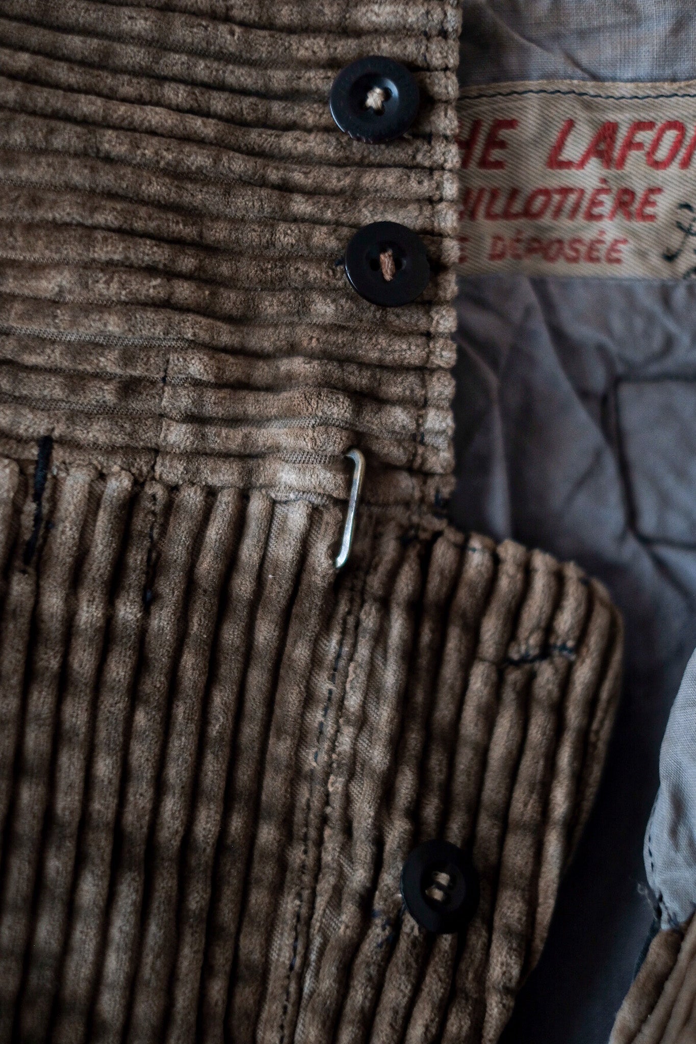 【~30's】French Vintage Brown Corduroy Work Pants "Adolphe Lafont"
