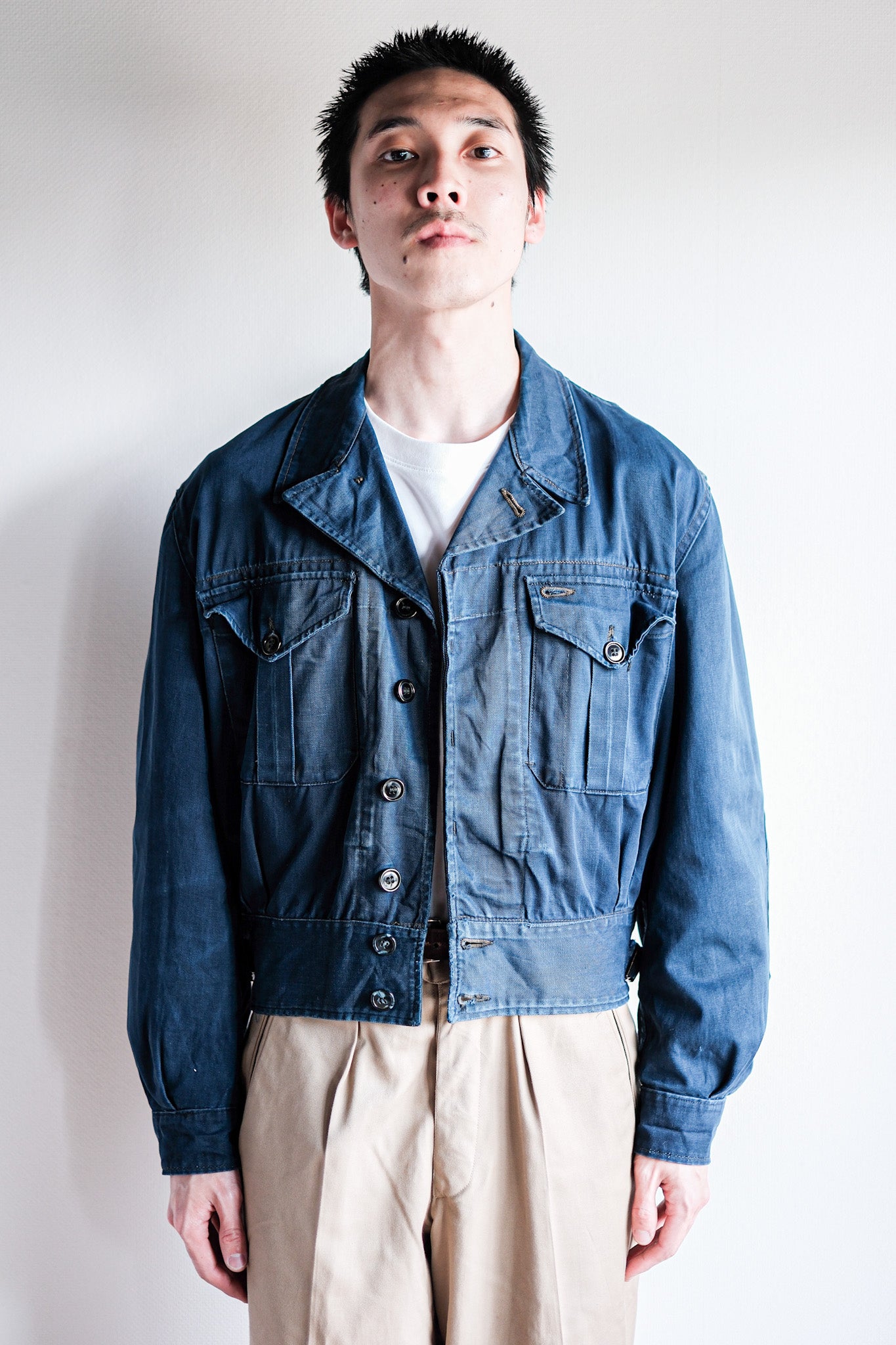 【~60’s】Royal Canadian Navy Indigo Cotton Twill Work Jacket Size.N2