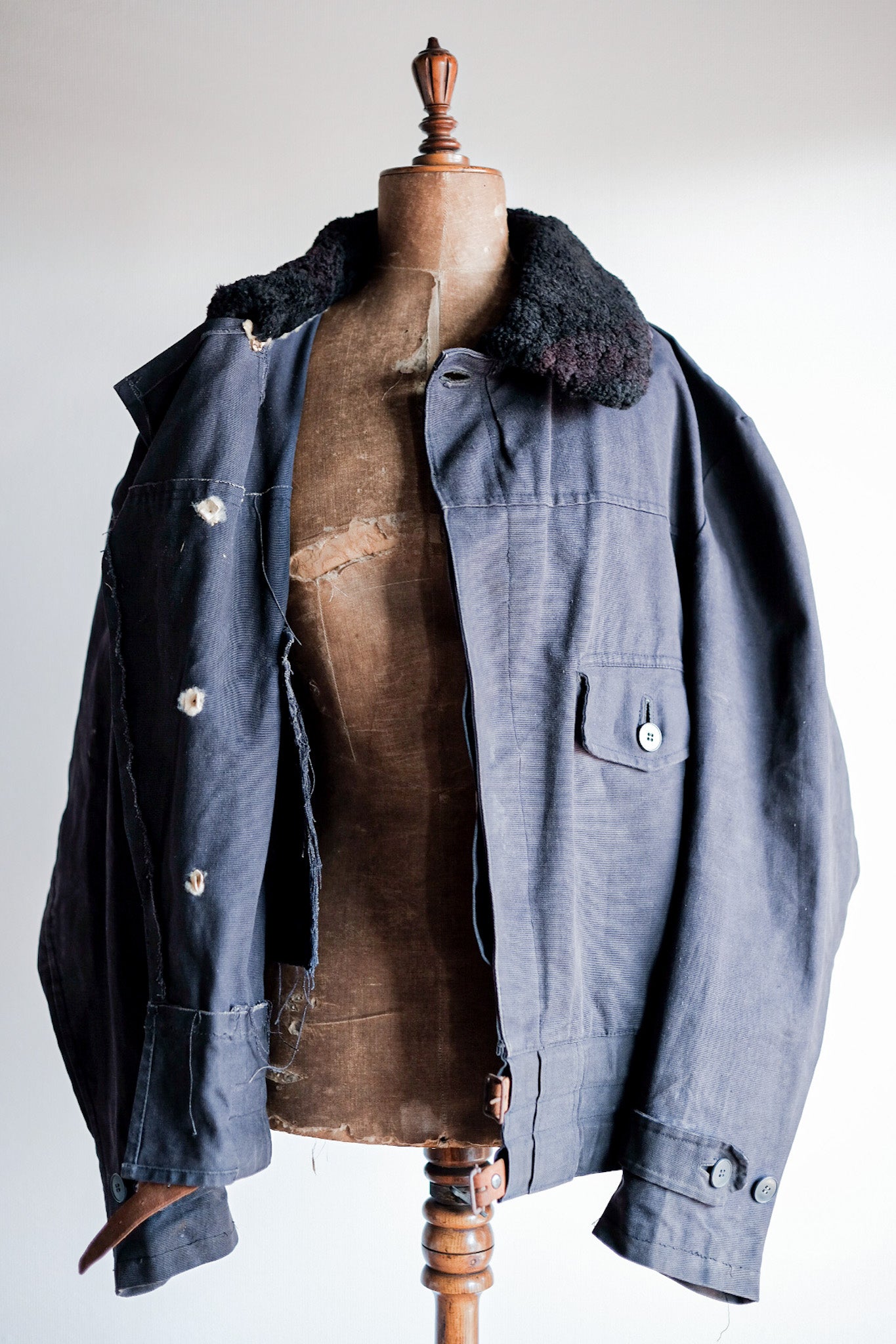 【~50’s】Swedish Army Motorcycle Jacket “Black Color”