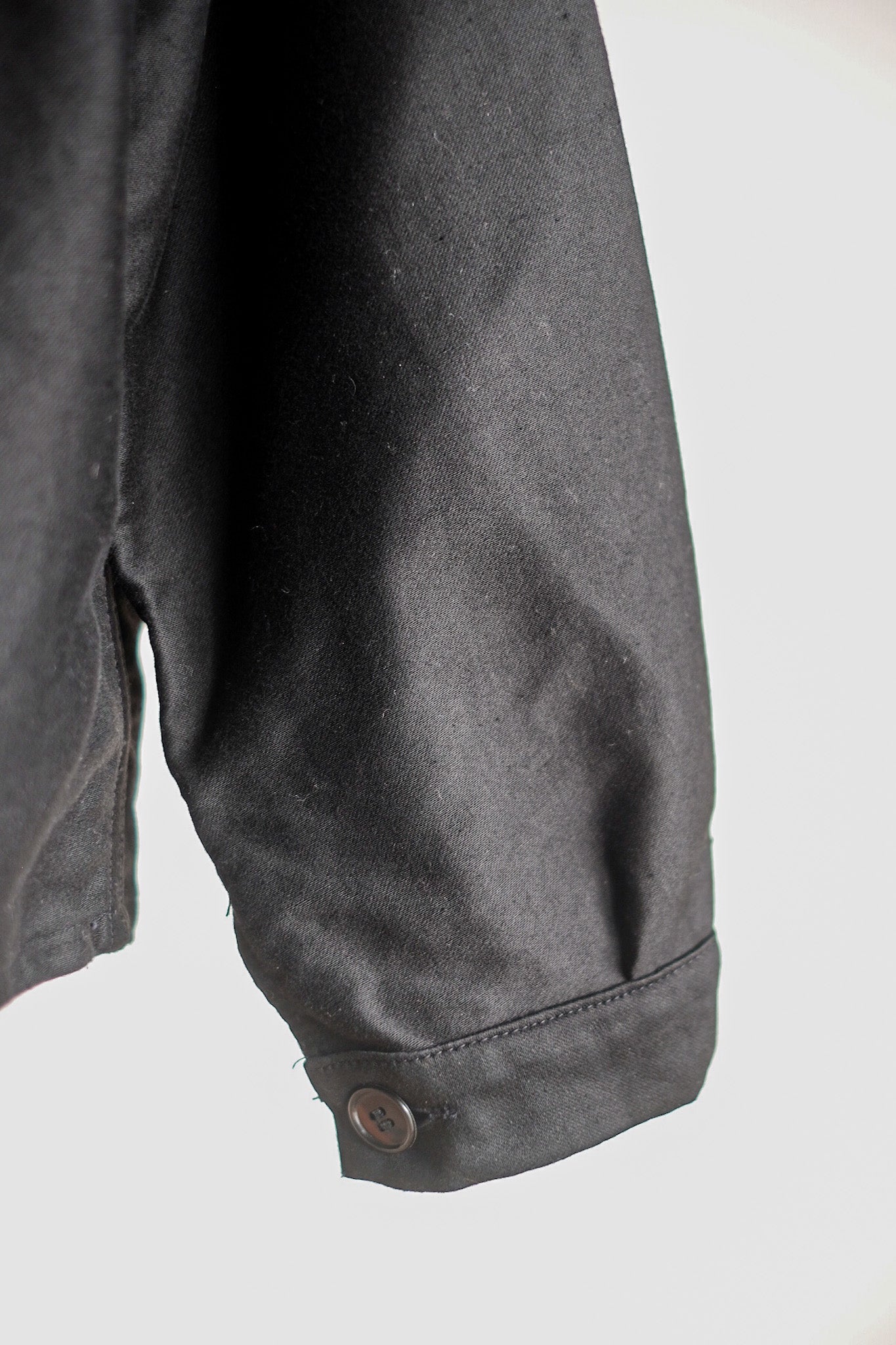 【~50's】French Vintage Black Moleskin Work Jacket "Adolphe Lafont" "Dead Stock"
