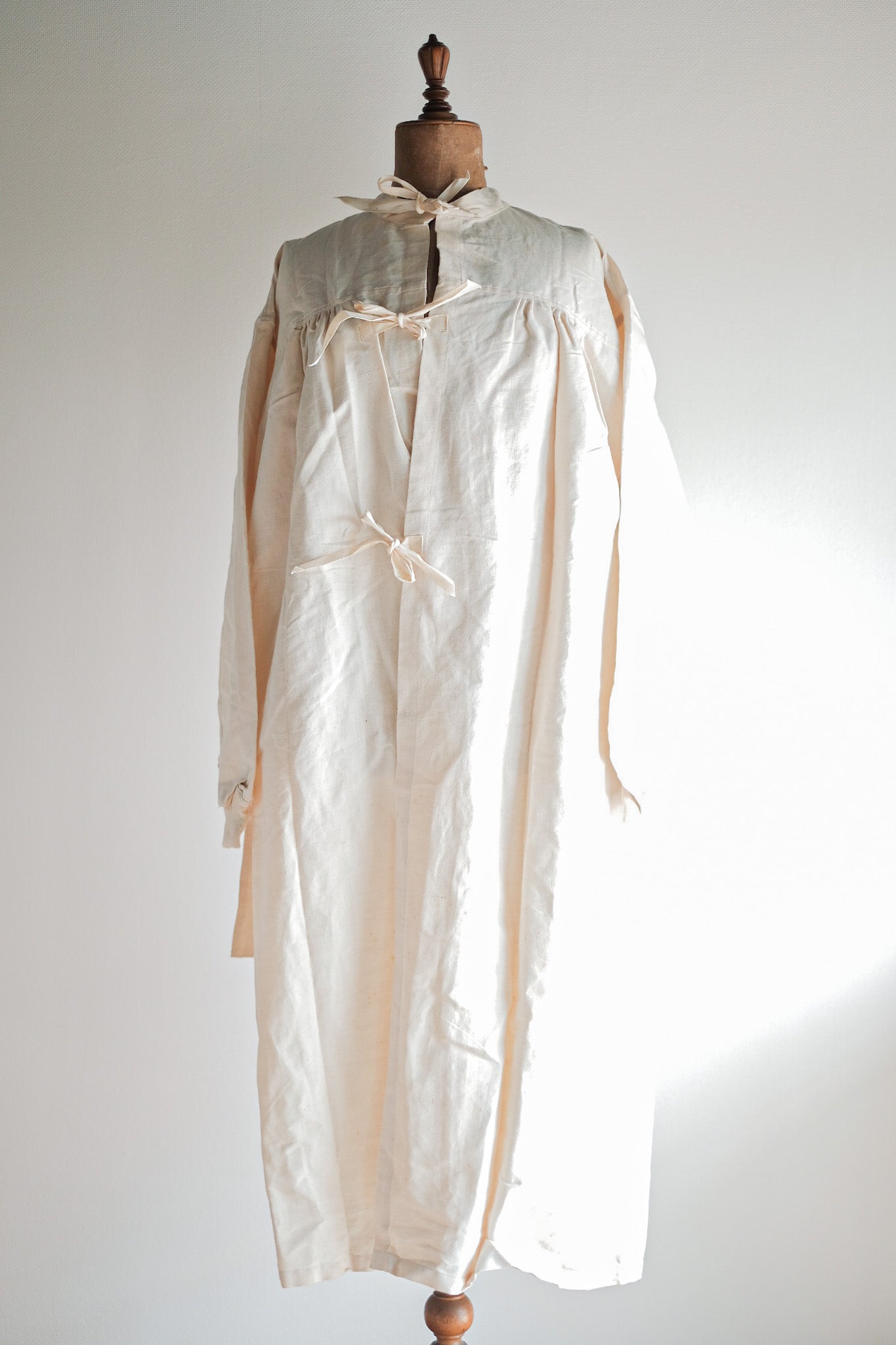 【~50's】French Army Surgeon Linen Coat Hospital Military "Dead Stock"