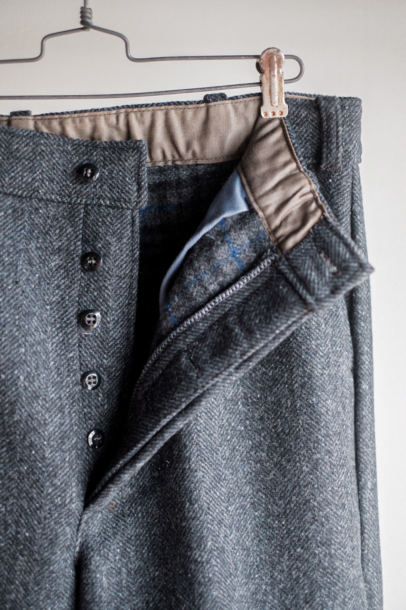 【~50's】French Vintage HBT Wool Work Pants "Pascal Fabric" "Dead Stock"