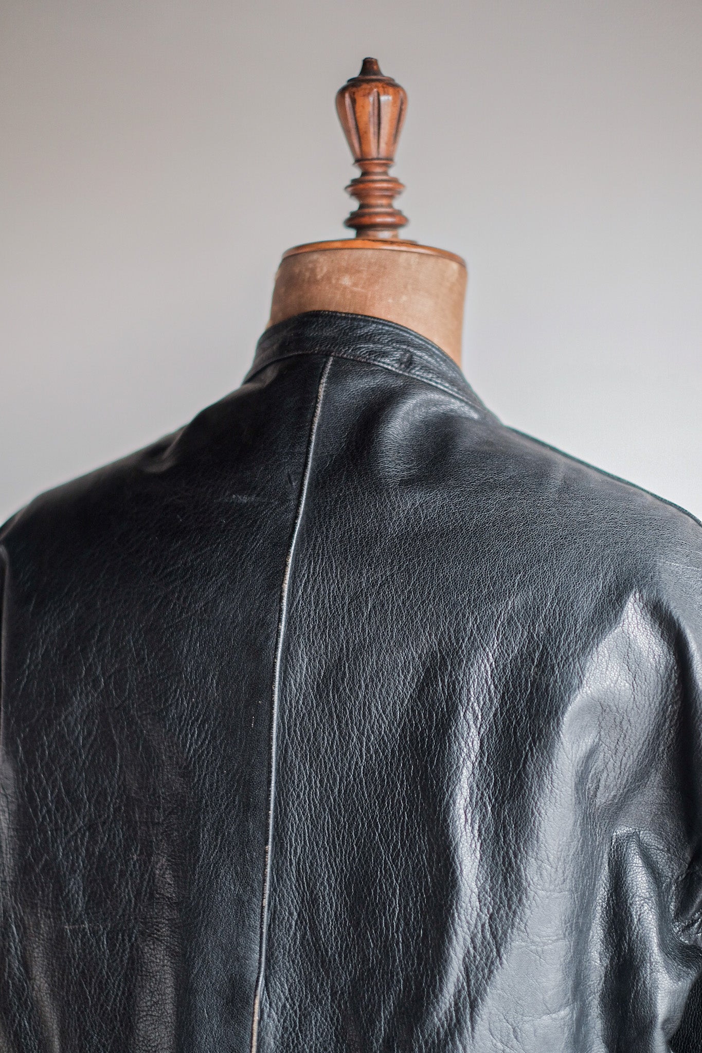 【~40's】Swedish Vintage Double Breasted Leather Jacket