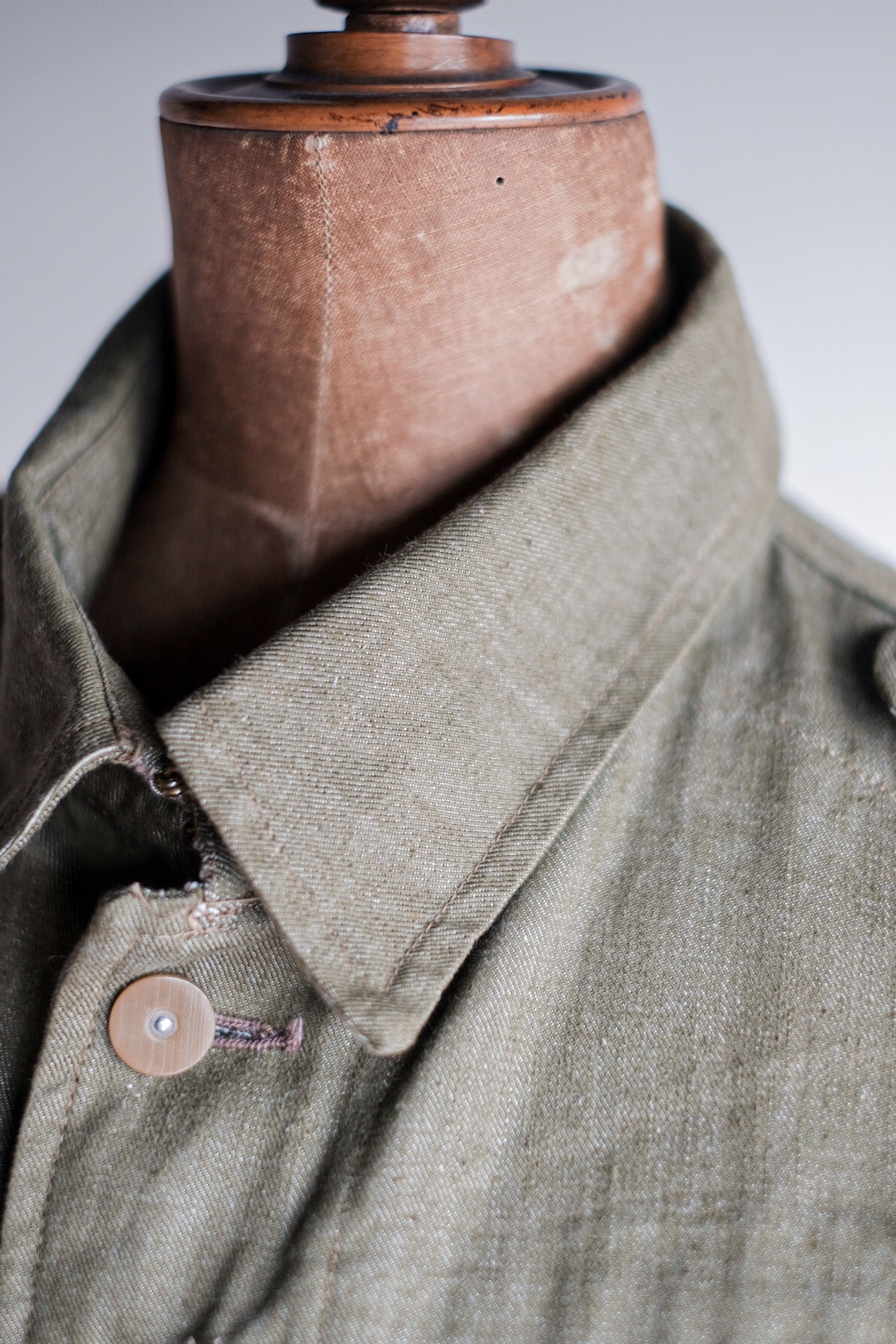 【~50's】British Army Green Denim Battle Dress Jacket Size.7 "Dead Stock"