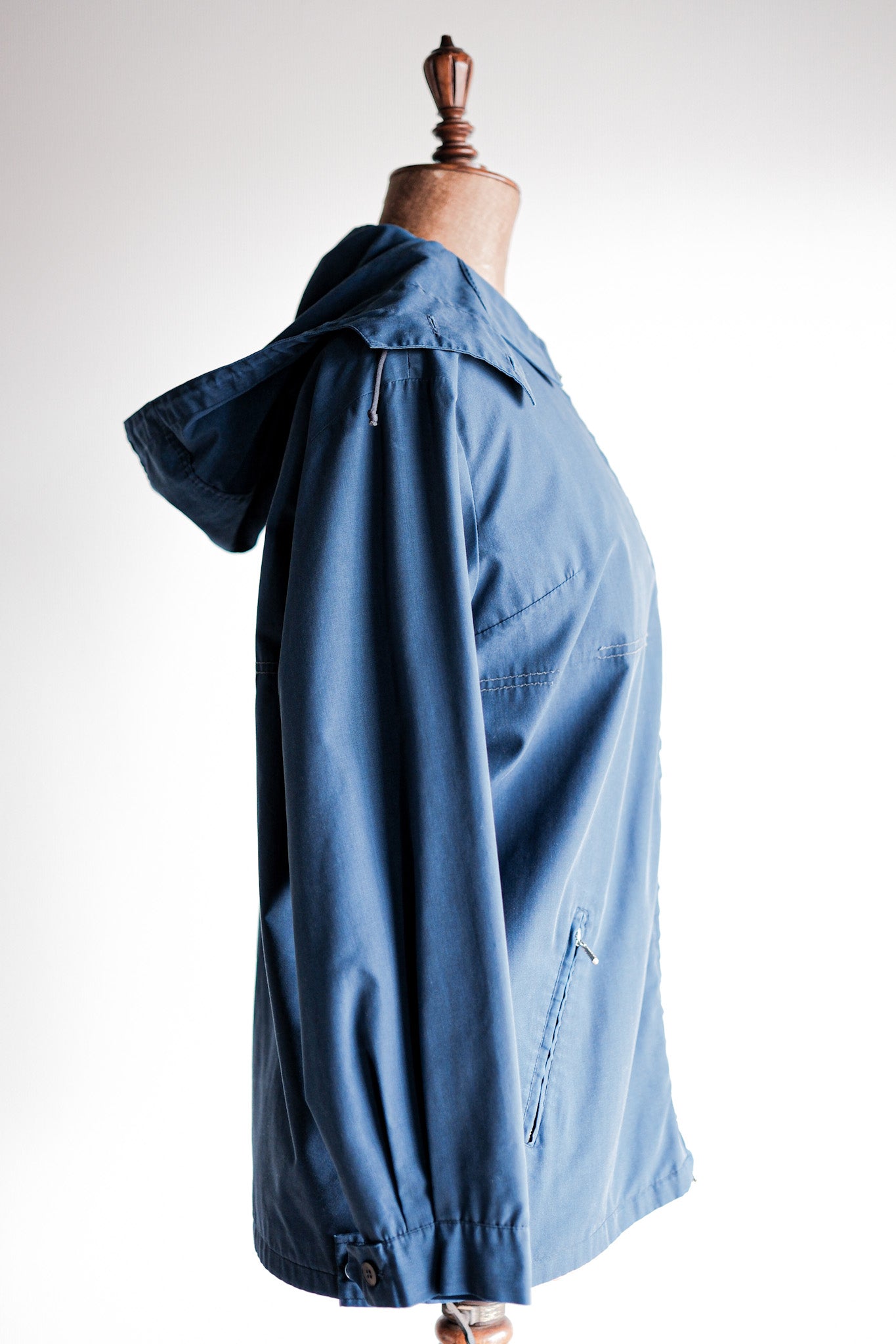 【~50's】German Vintage Blue Cotton × Polyester Hooded Jacket