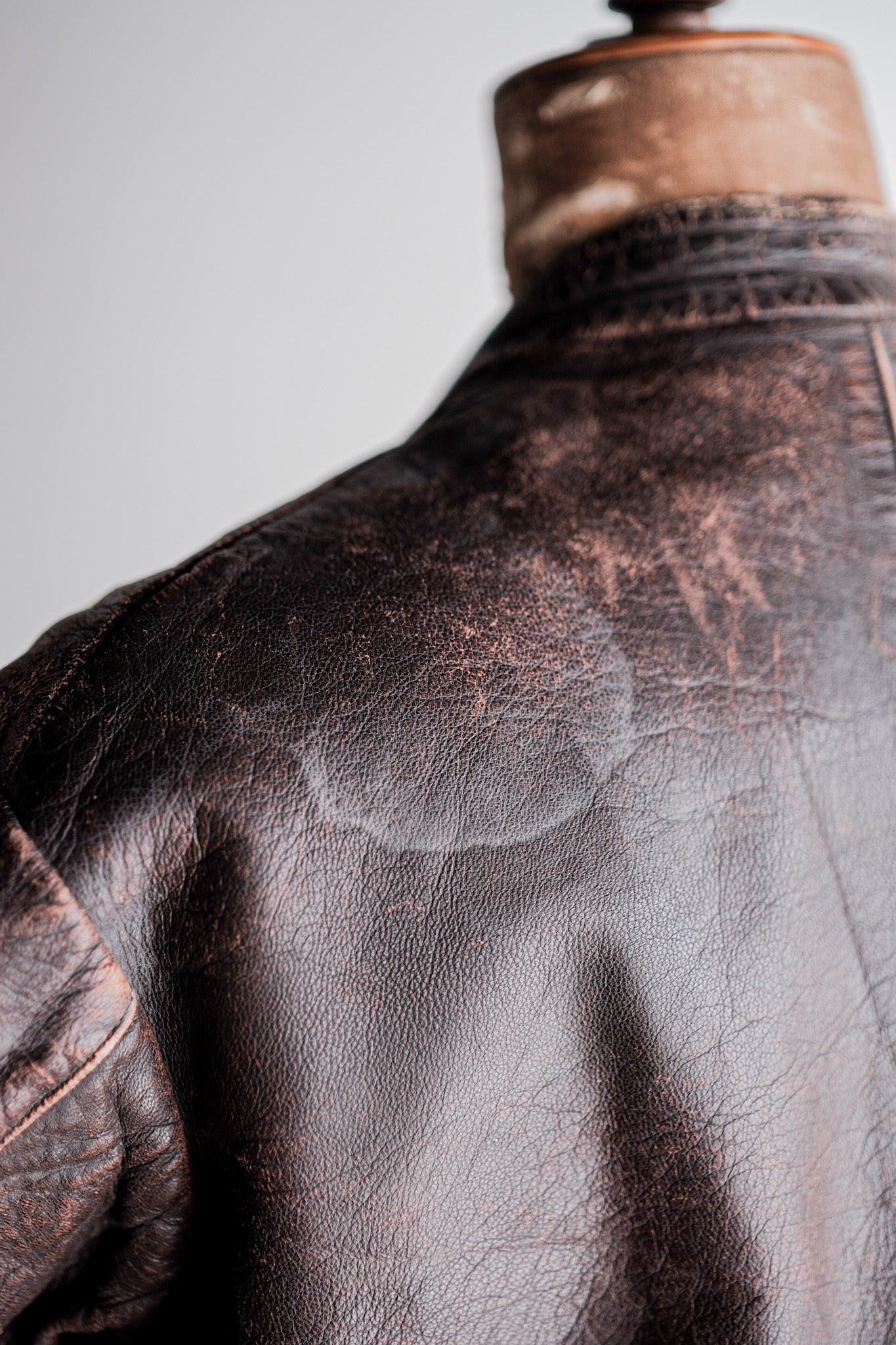 【~30's】German Vintage Double Breasted Motorcycle Leather Jacket