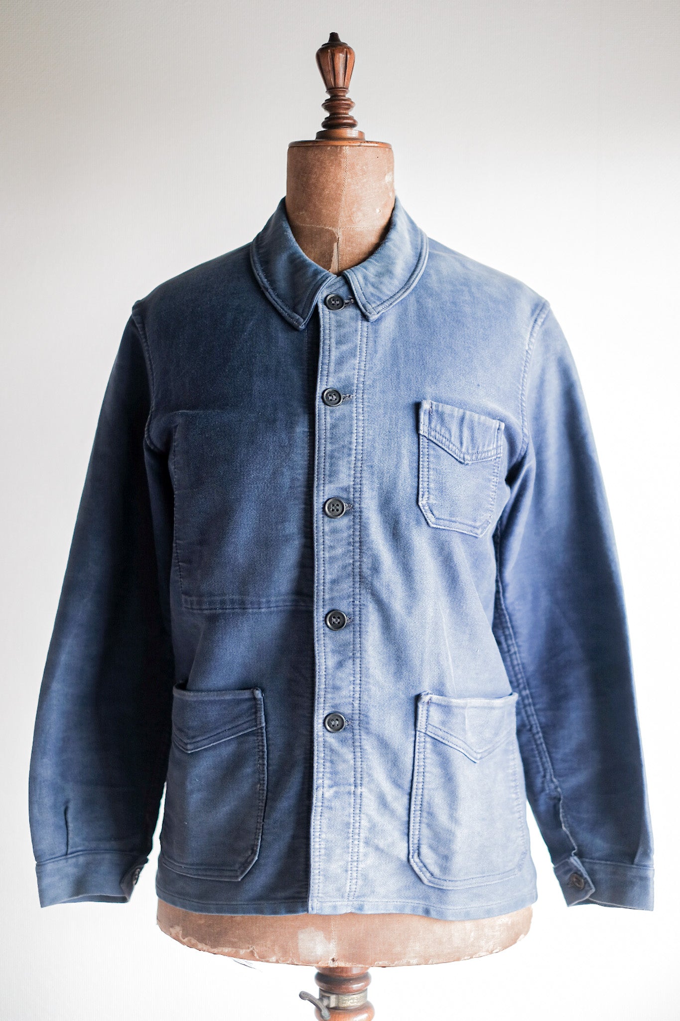 【~40's】French Vintage Blue Moleskin Work Jacket