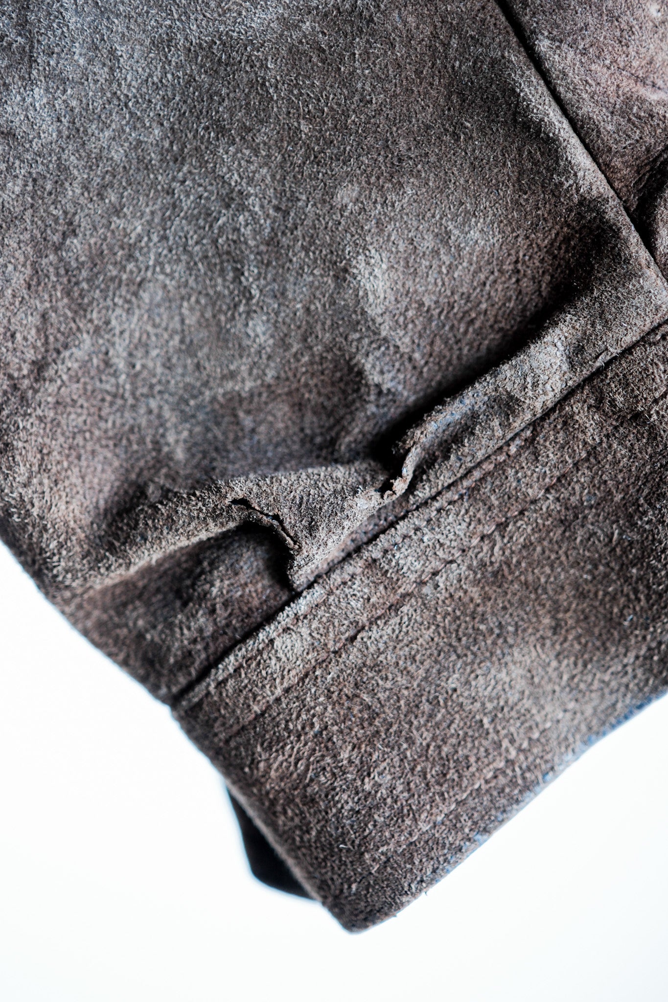 【~30’s】French Vintage Suede Leather Cyclist Jacket
