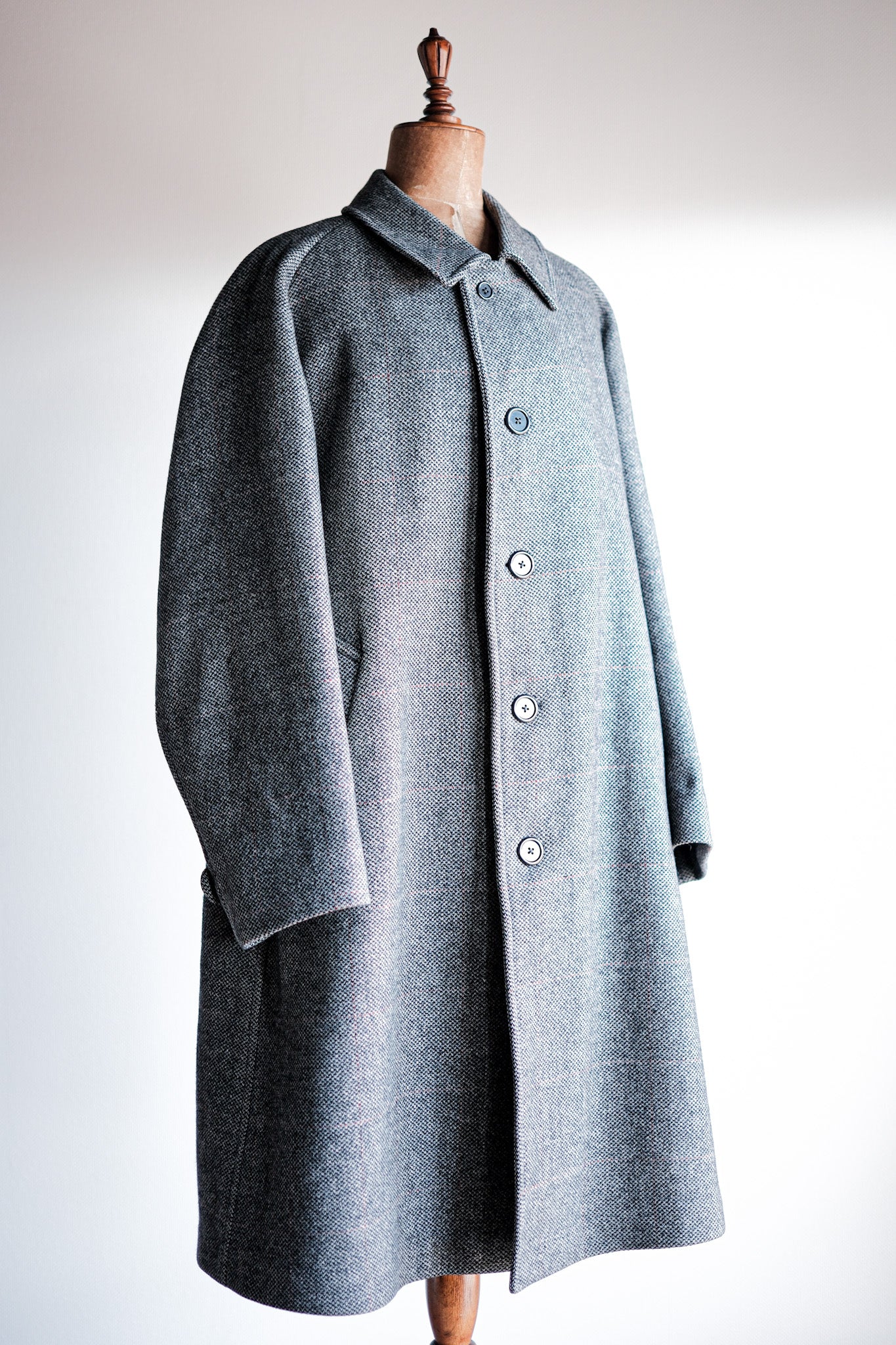 【~70's】Vintage Aquascutum Single Raglan Balmacaan Coat "SCOTTISH TWEED"