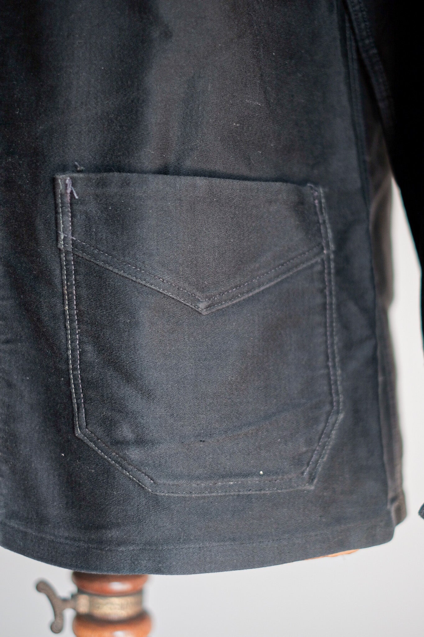 【~30's】French Vintage Black Moleskin Work Jacket