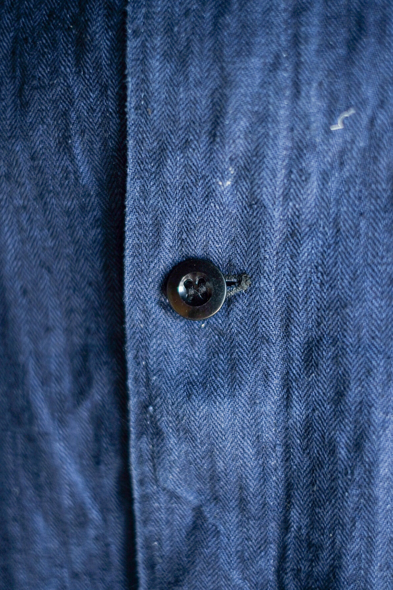 【~40's】French Vintage Indigo HBT Linen Work Jacket