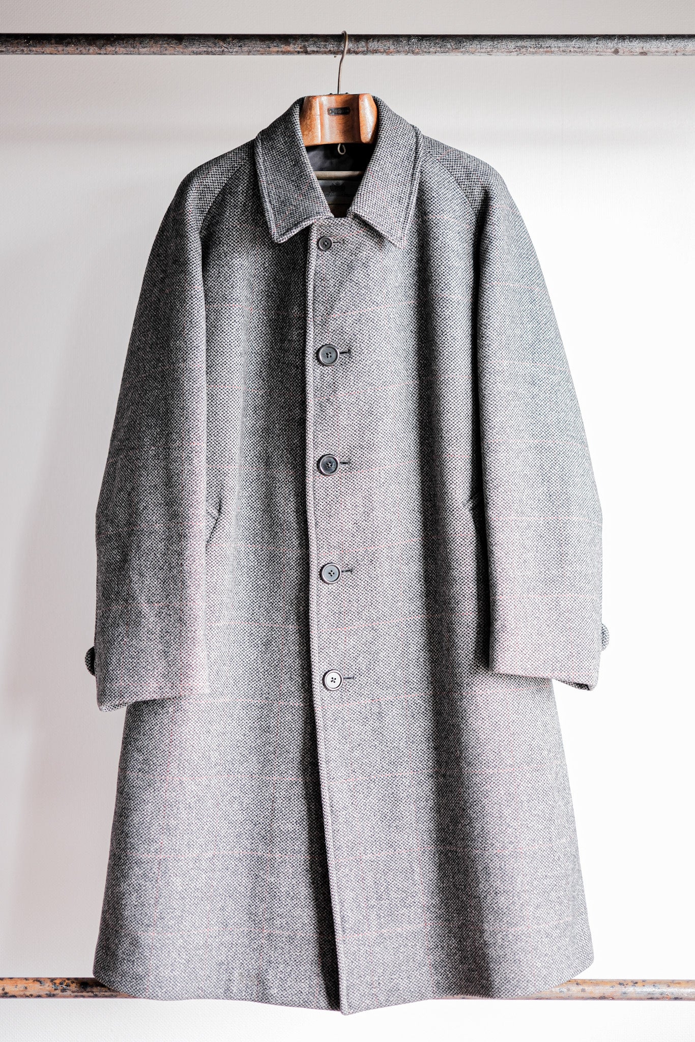 【~70's】Vintage Aquascutum Single Raglan Balmacaan Coat "SCOTTISH TWEED"