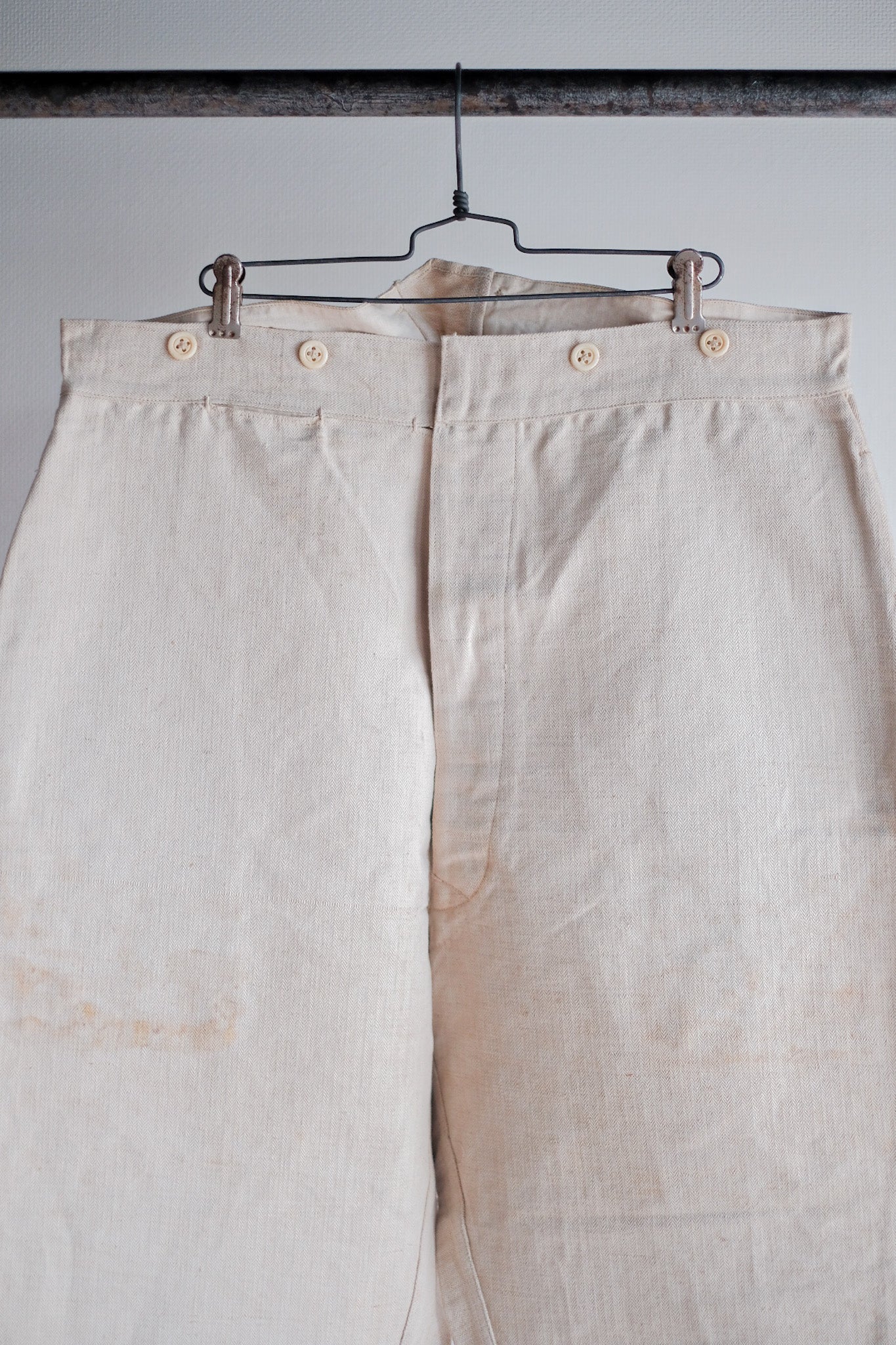 【~30's】French Army Bourgeron HBT Linen Pant "Dead Stock"