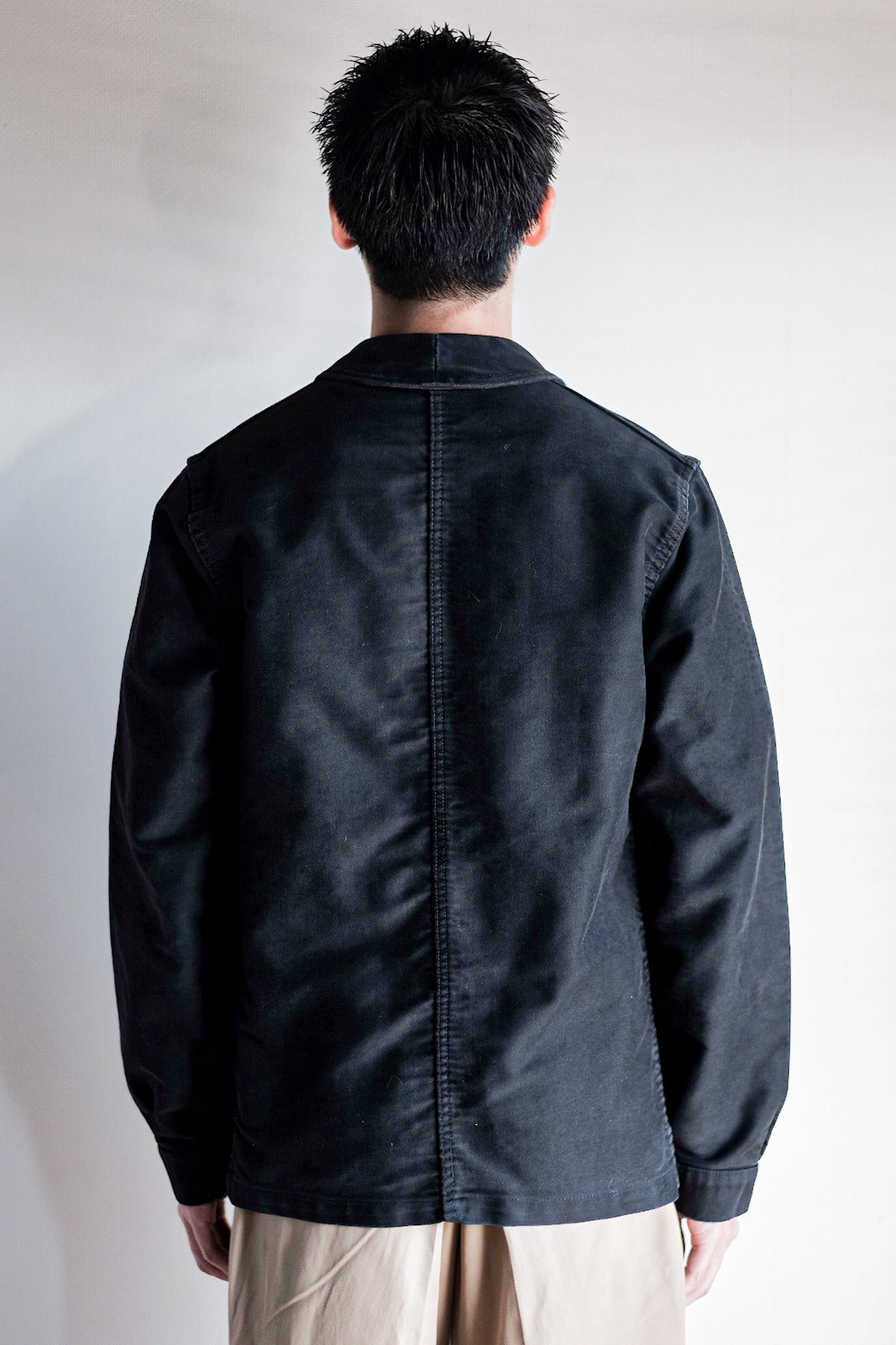 【~50's】French Vintage Black Moleskin Work Jacket