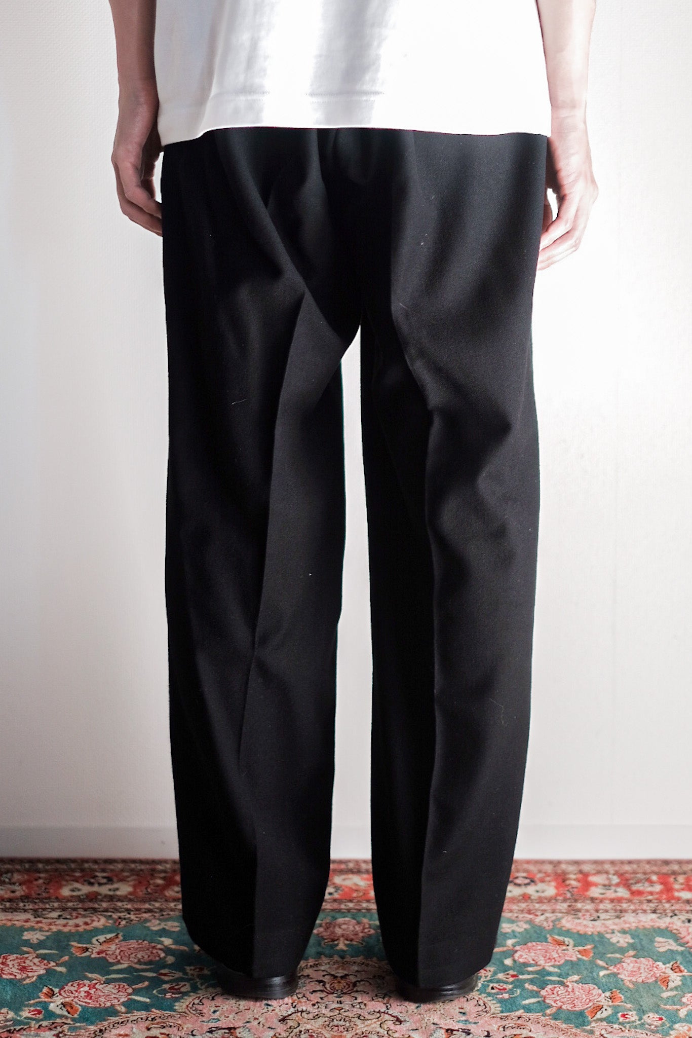 【~40's】German Vintage Black Wool Trousers