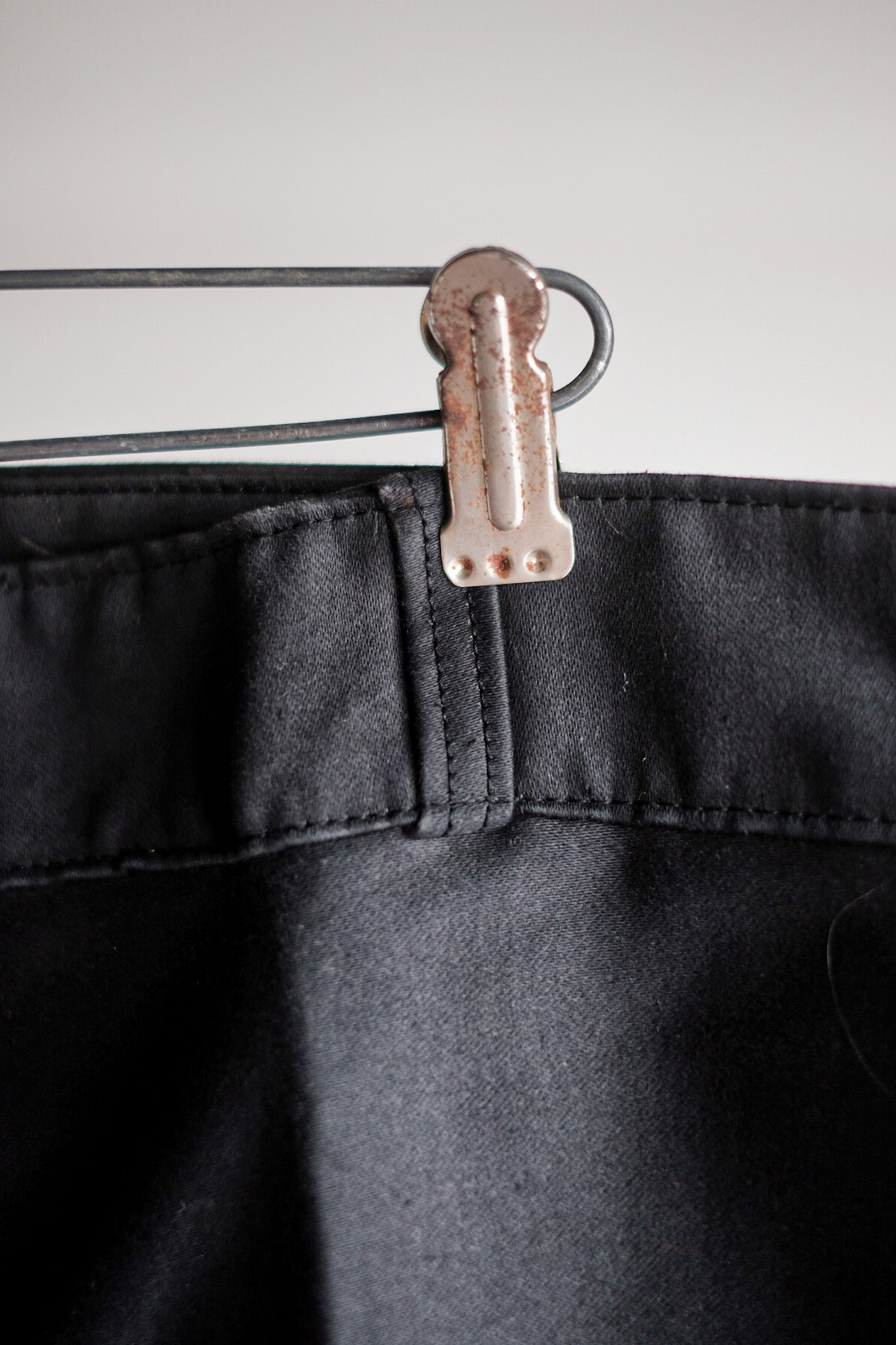 【~40's】French Vintage Black Moleskin Work Pants "Adolphe Lafont" "Dead Stock"