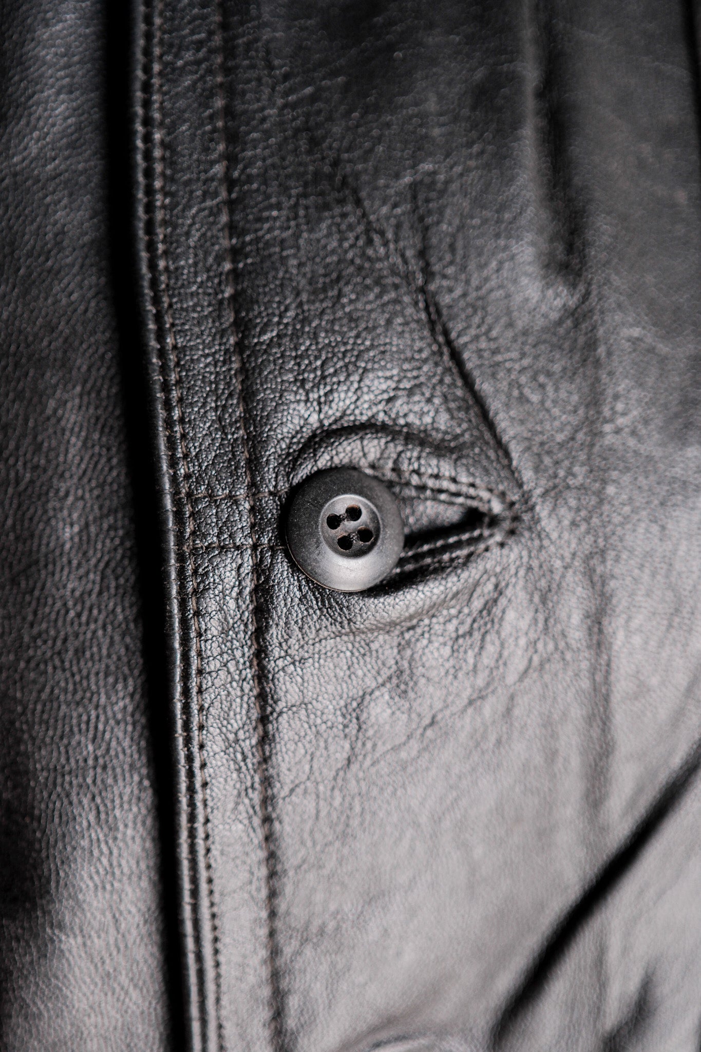 【~40's】Swedish Vintage Double Breasted Leather Jacket