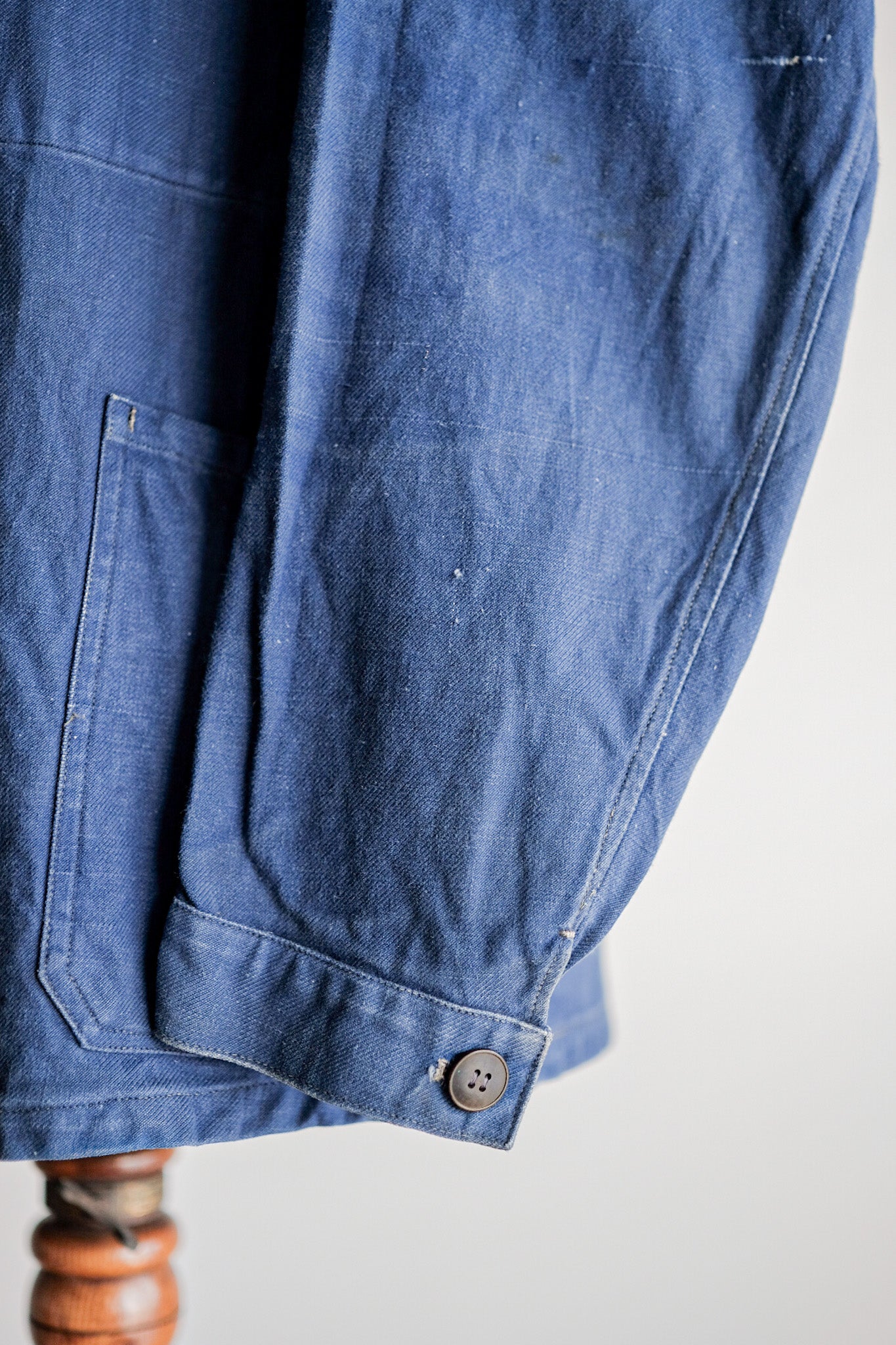 【~40's】French Navy Indigo Cotton Twill Chore Jacket