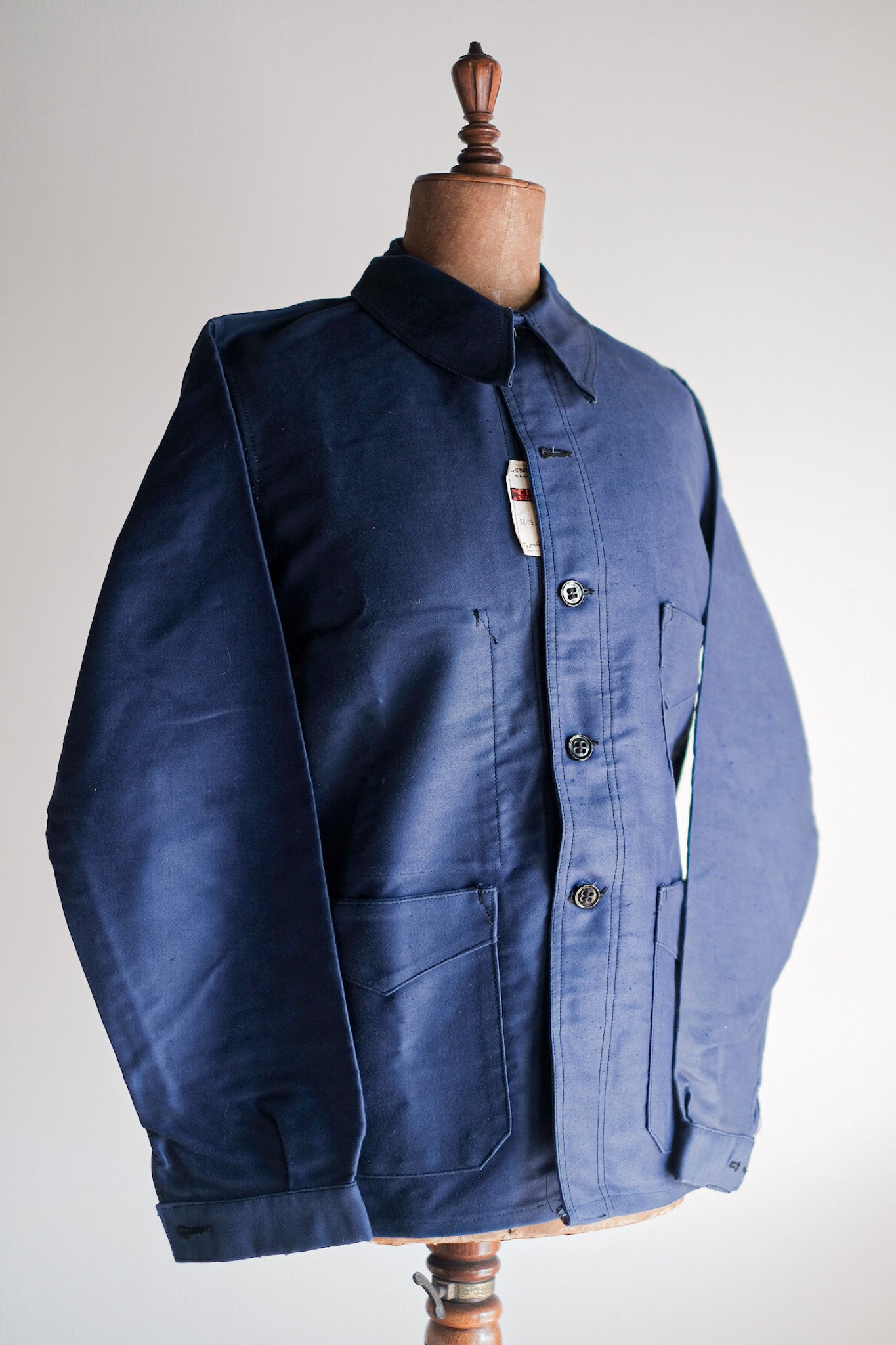 【~40's】French Vintage Blue Moleskin Work Jacket "Dead Stock"