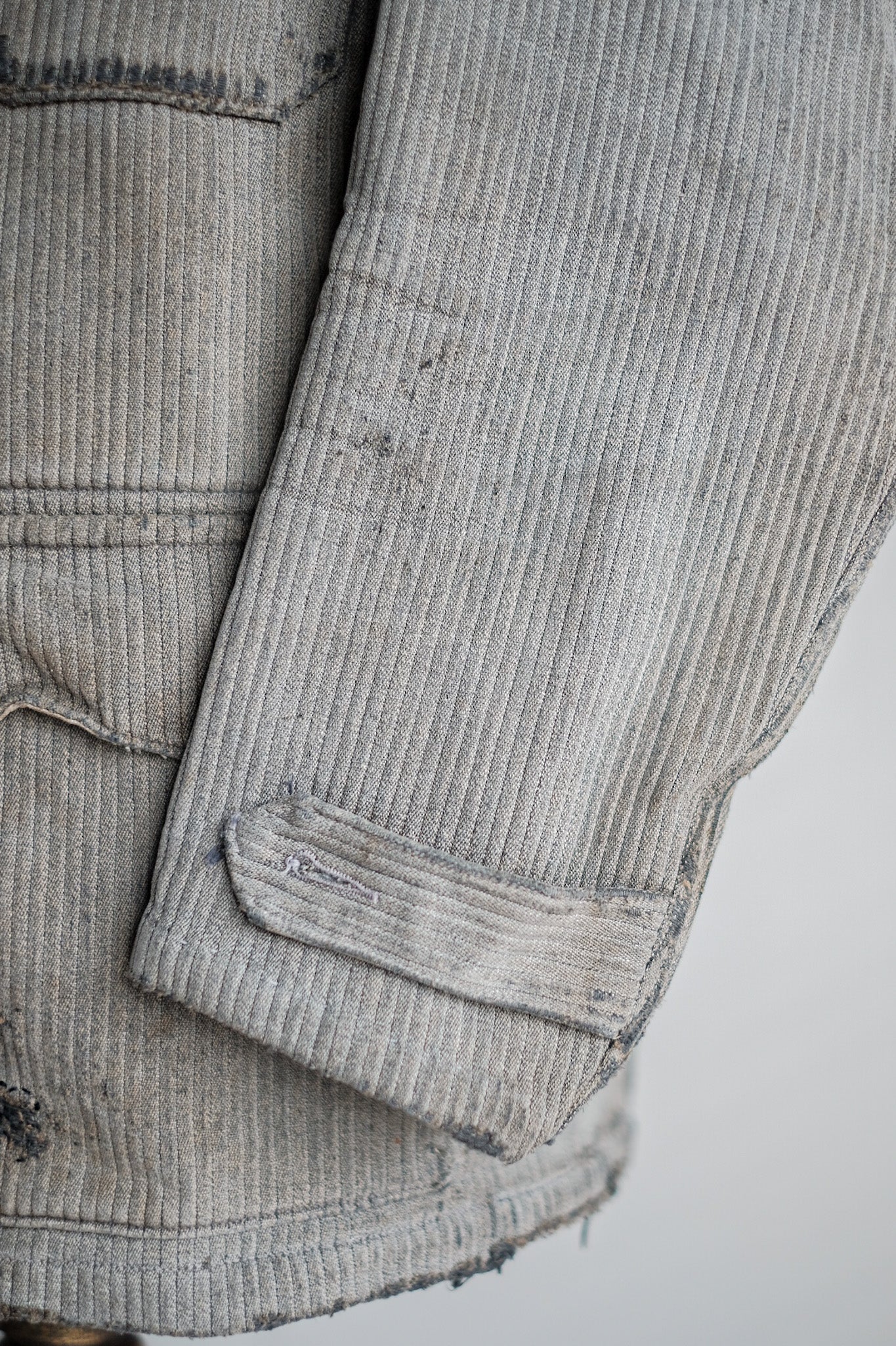 【~40's】French Vintage Gray Cotton Pique Hunting Jacket