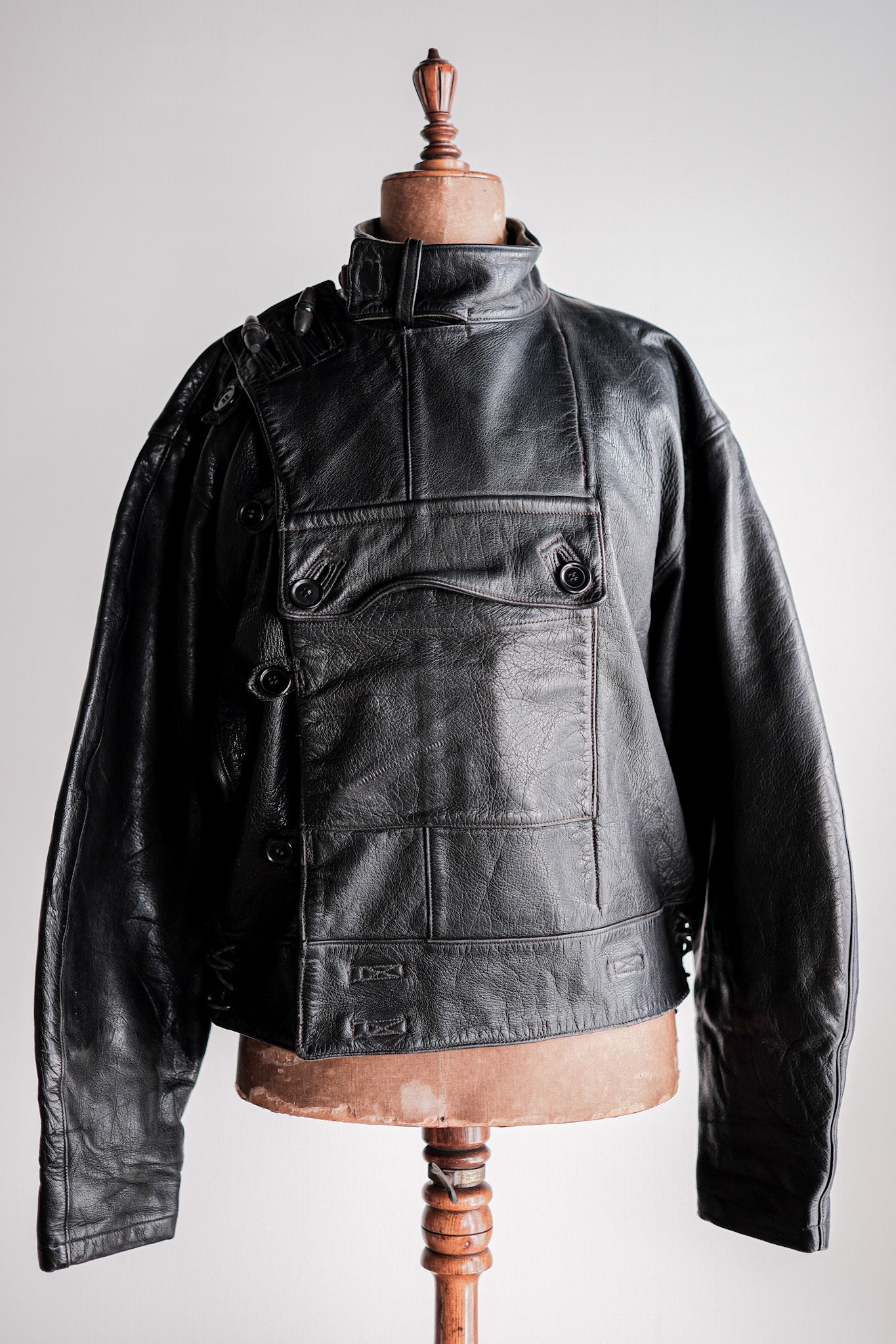【~50's】Swedish Army Dispatch Rider Leather Motorcycle Jacket