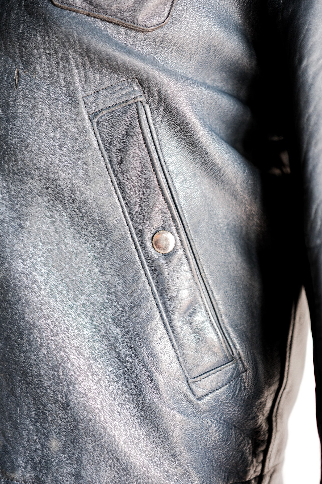 【~70's】French Air Force Pilot Leather Jacket Size.92C