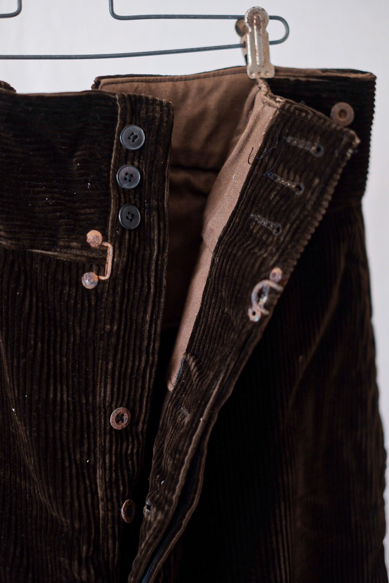 【~30's】French Vintage Brown Corduroy Work Pant