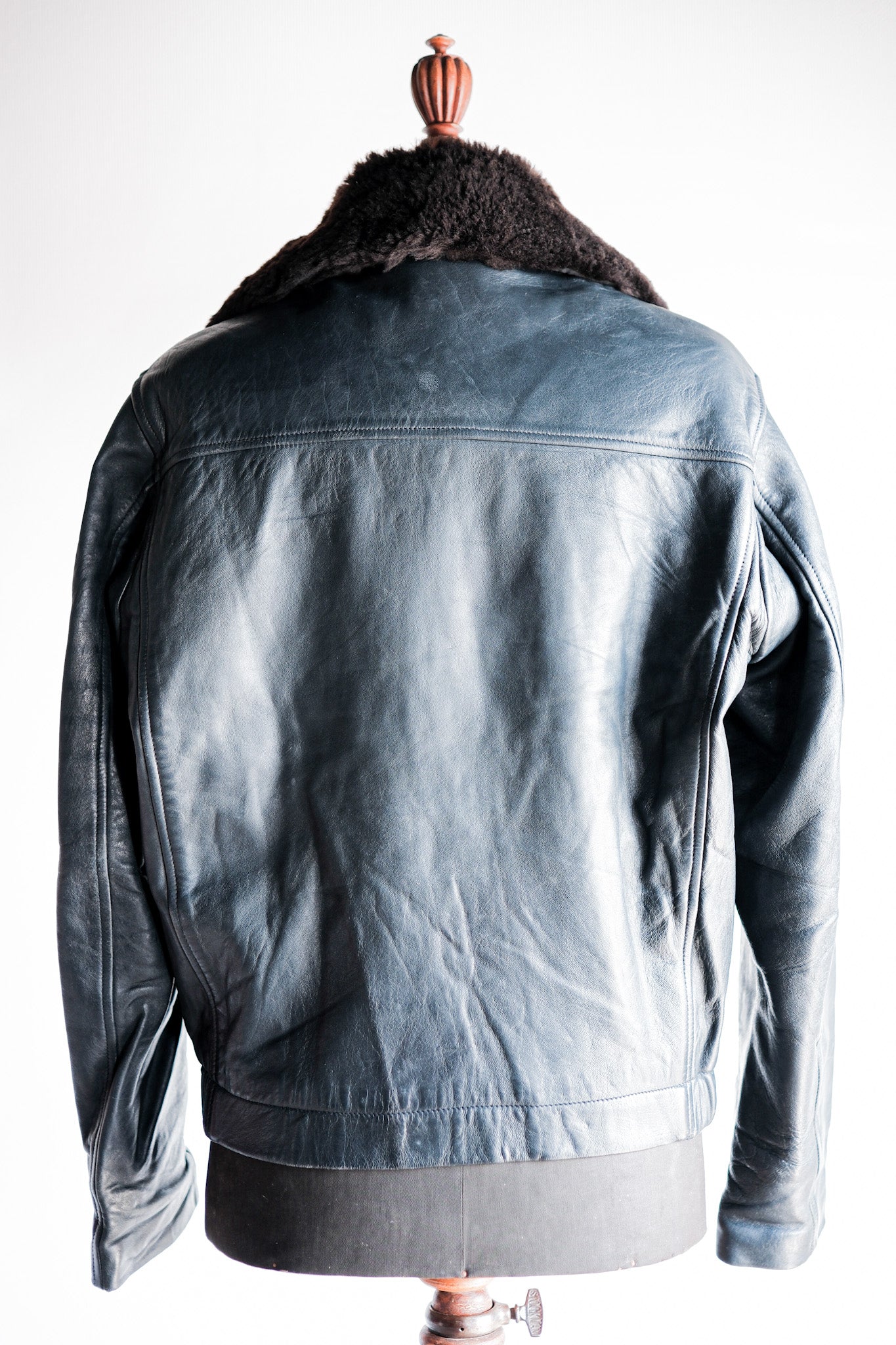 【~70's】French Air Force Pilot Leather Jacket Size.44