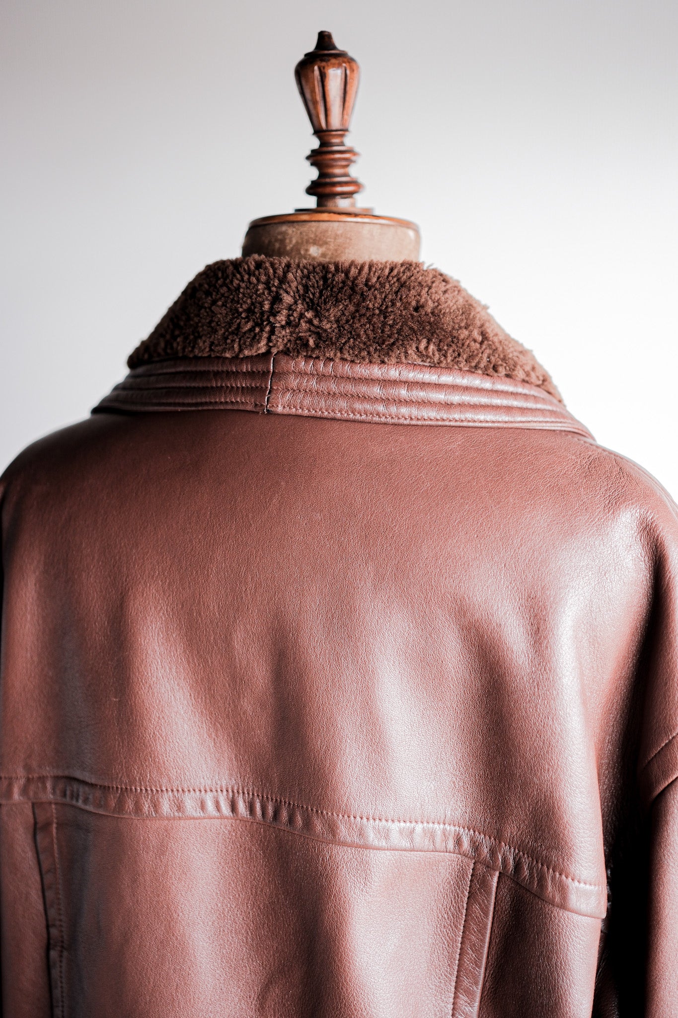 【~80's】Old Gucci Shawl Collar Leather Bomber Jacket Size.52