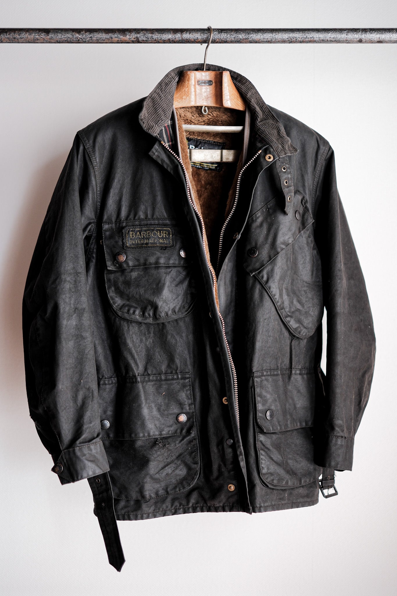 【~80's】Vintage Barbour "INTERNATIONAL SUIT" With Liner 2 Crest Size.40