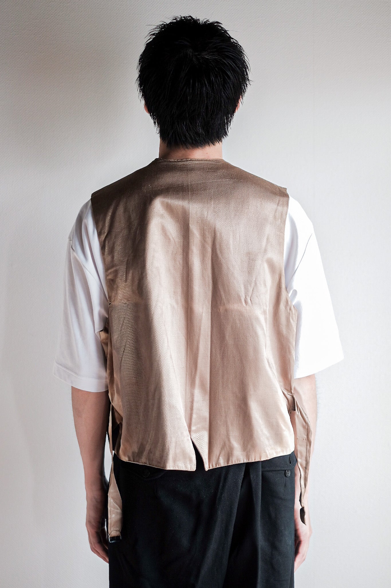 【~40's】French Vintage Brown Wool Work Gilet