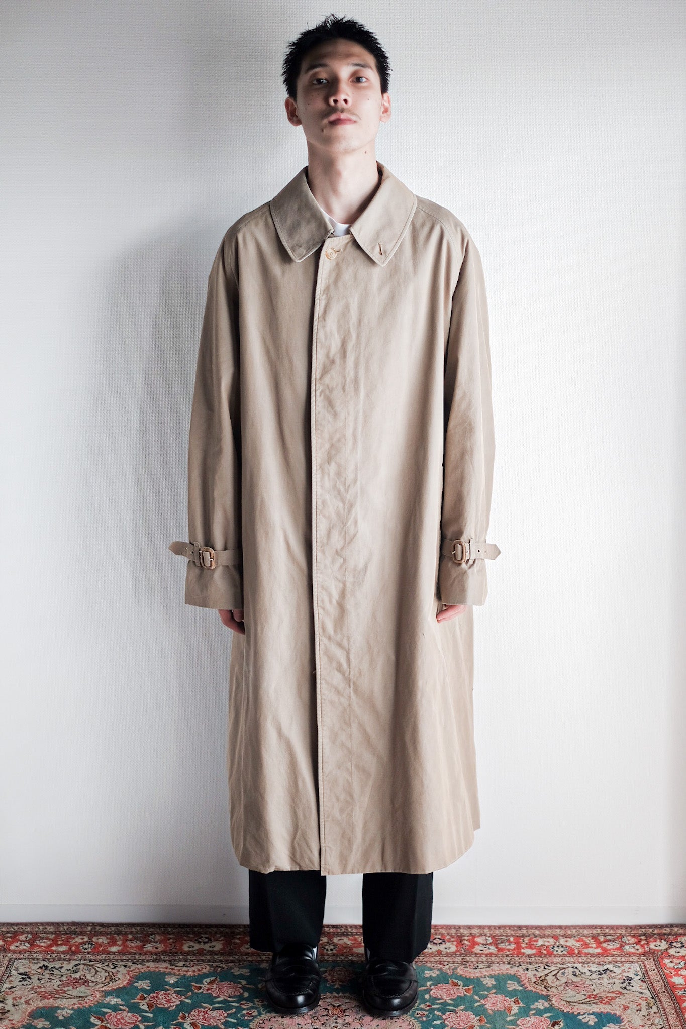 【~80's】Vintage Burberry's Single Raglan Rider Coat C100