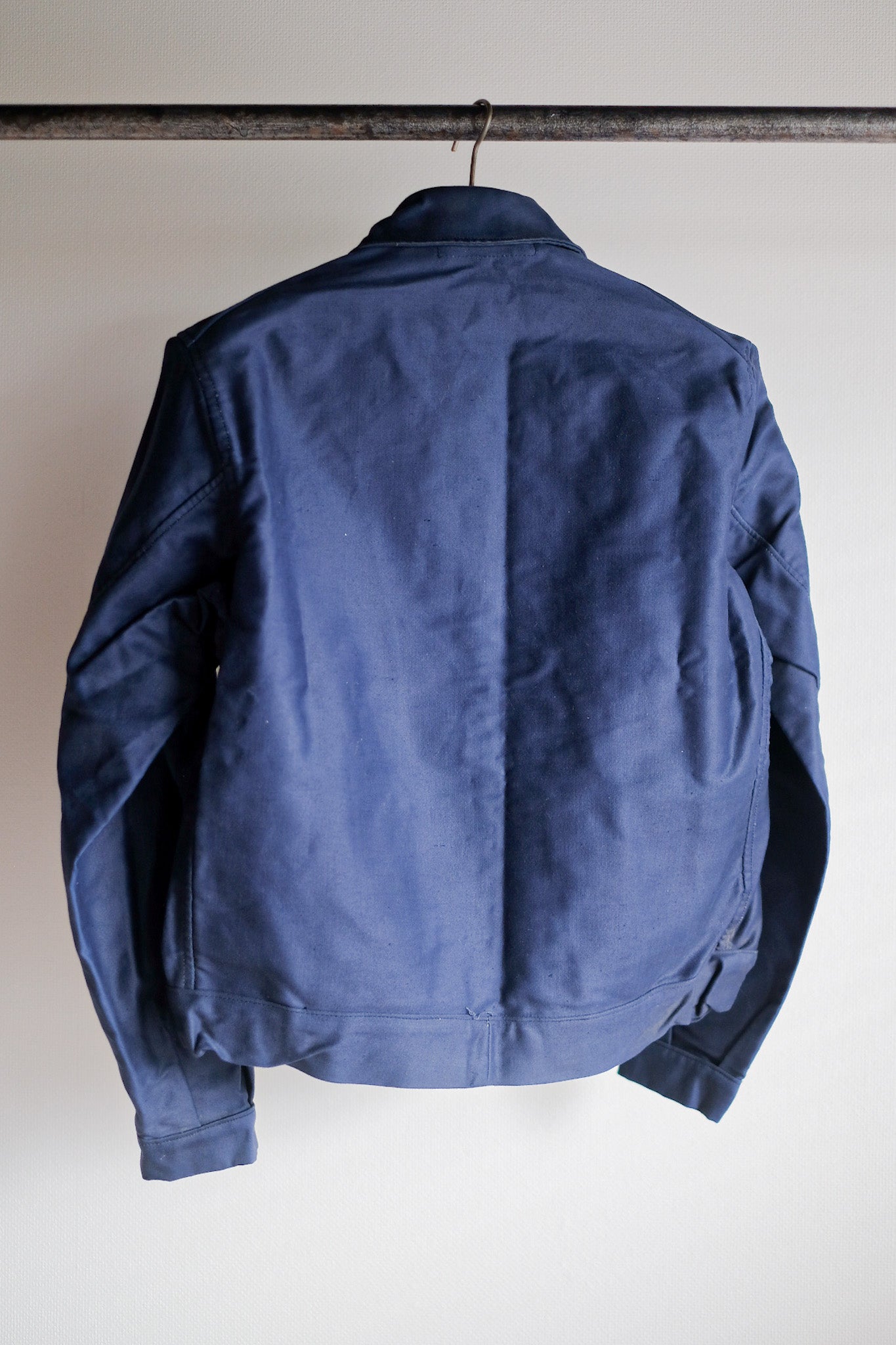 【~40's】French Vintage Blue Moleskin Cyclist Jacket "Dead Stock"