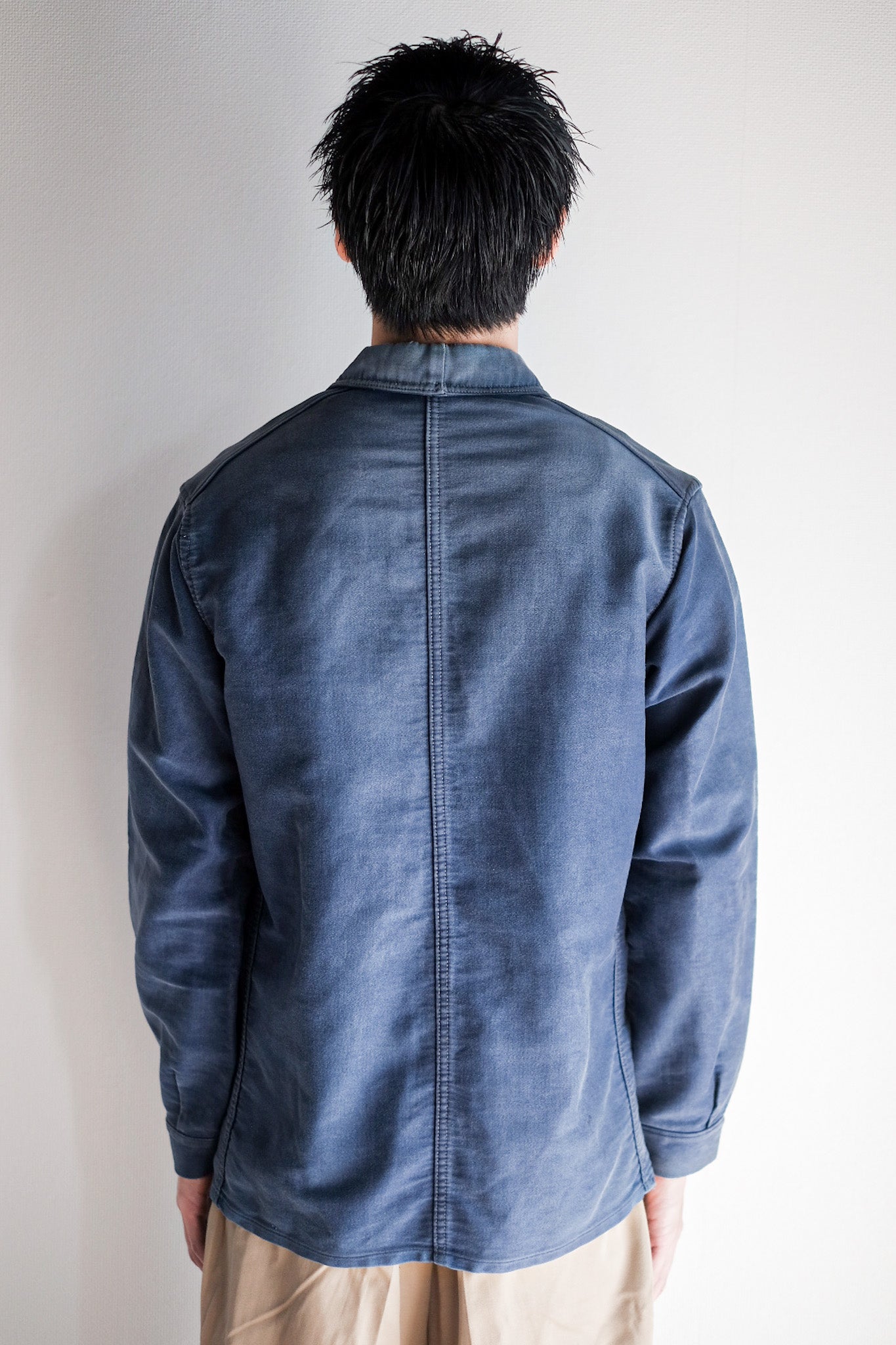 【~40's】French Vintage Blue Moleskin Work Jacket