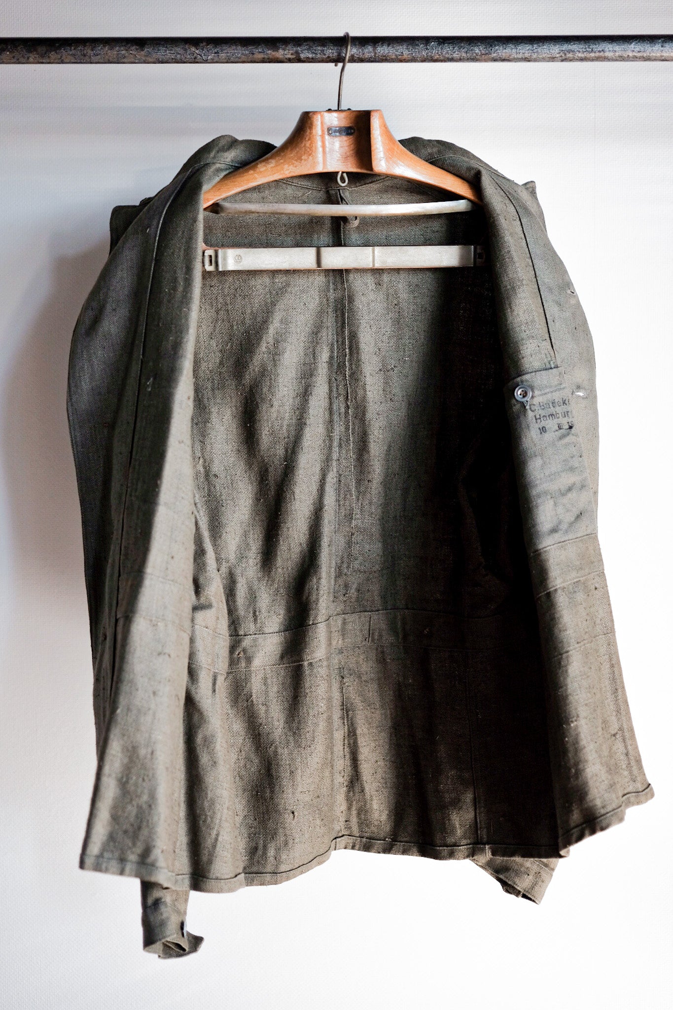 【~30's】German Air Force Green Linen HBT Jacket "Luftwaffe" "Dead Stock"