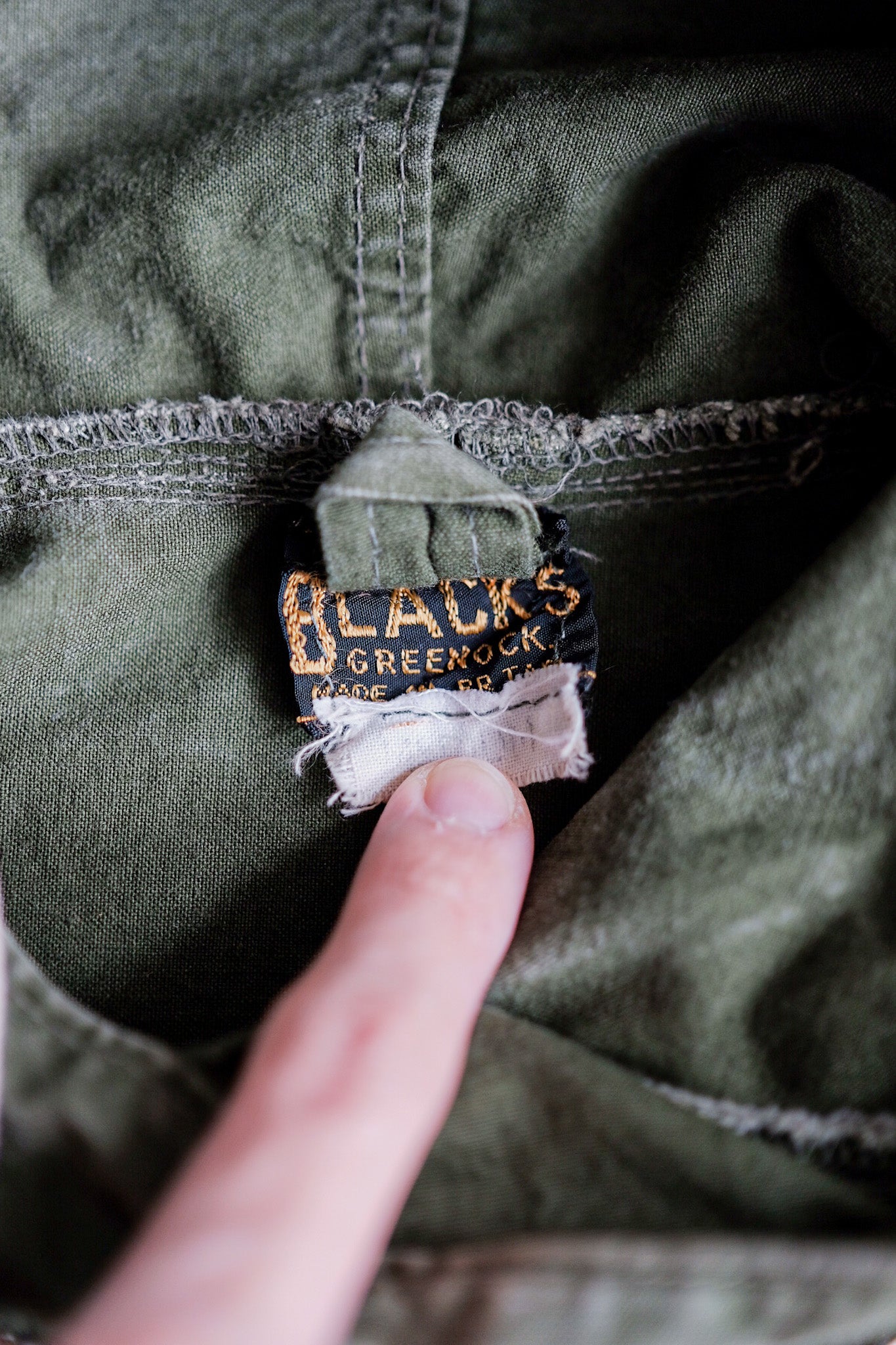 【~60's】British Vintage Green Cotton Smock "Blacks Of Greenock"