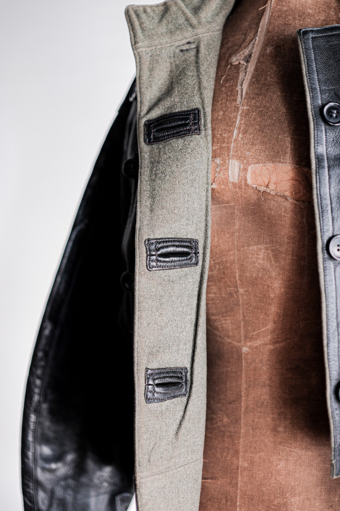 【~50's】Swedish Army Dispatch Rider Leather Motorcycle Jacket